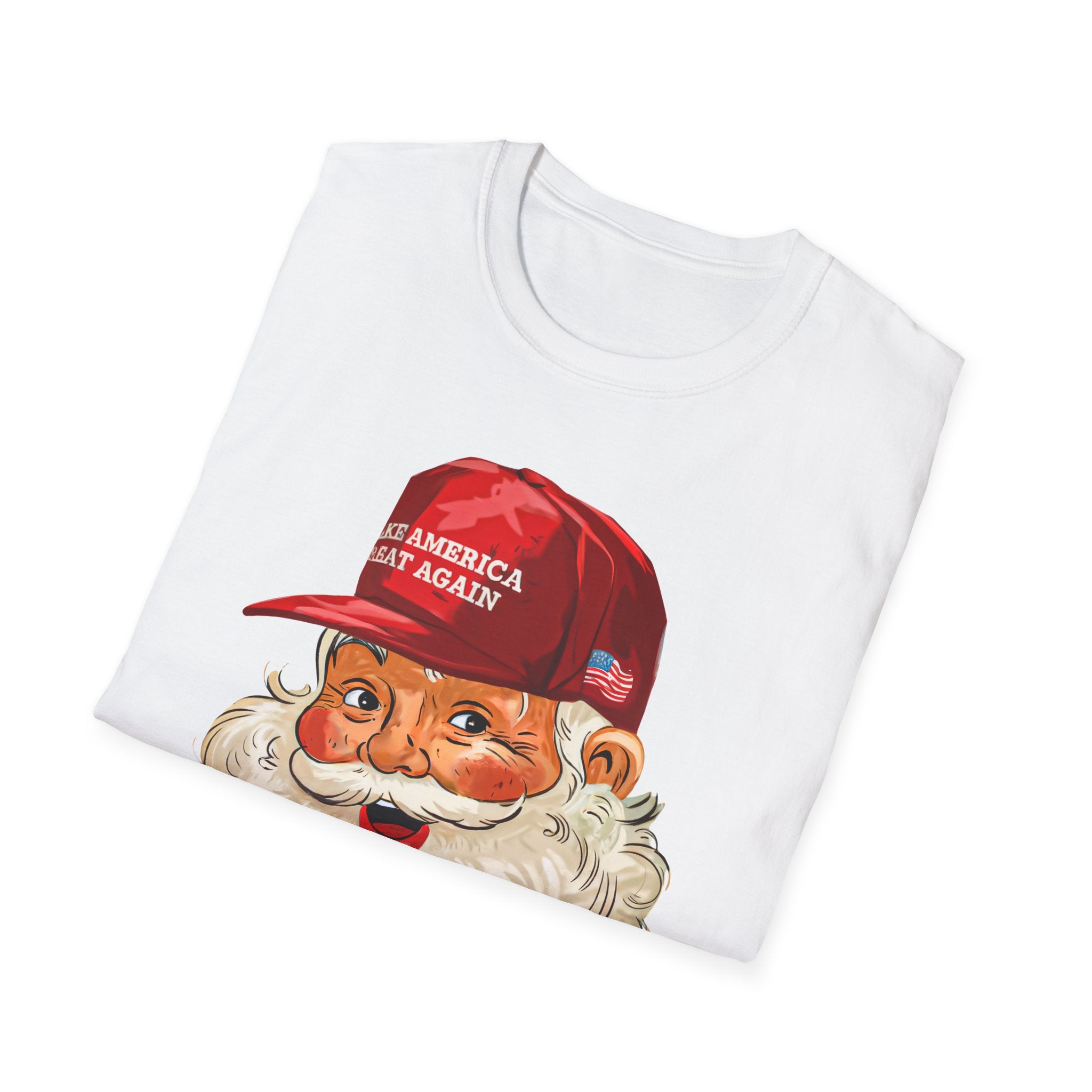 Santa Claus wearing MAGA hat T-Shirt | Political Christmas illustration