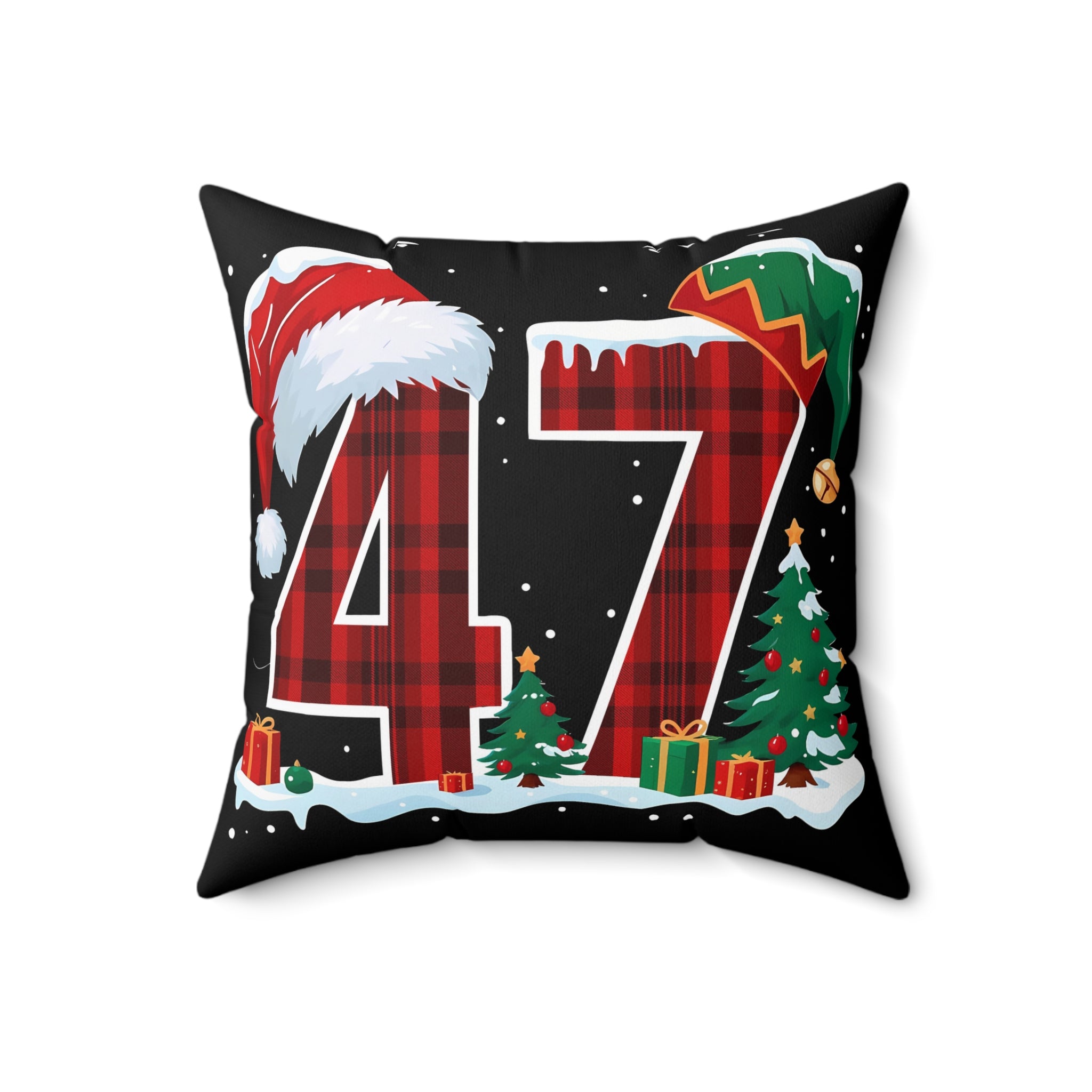 Trump 47 Pillow | Christmas Santa Hat Elf Hat Holiday Decor
