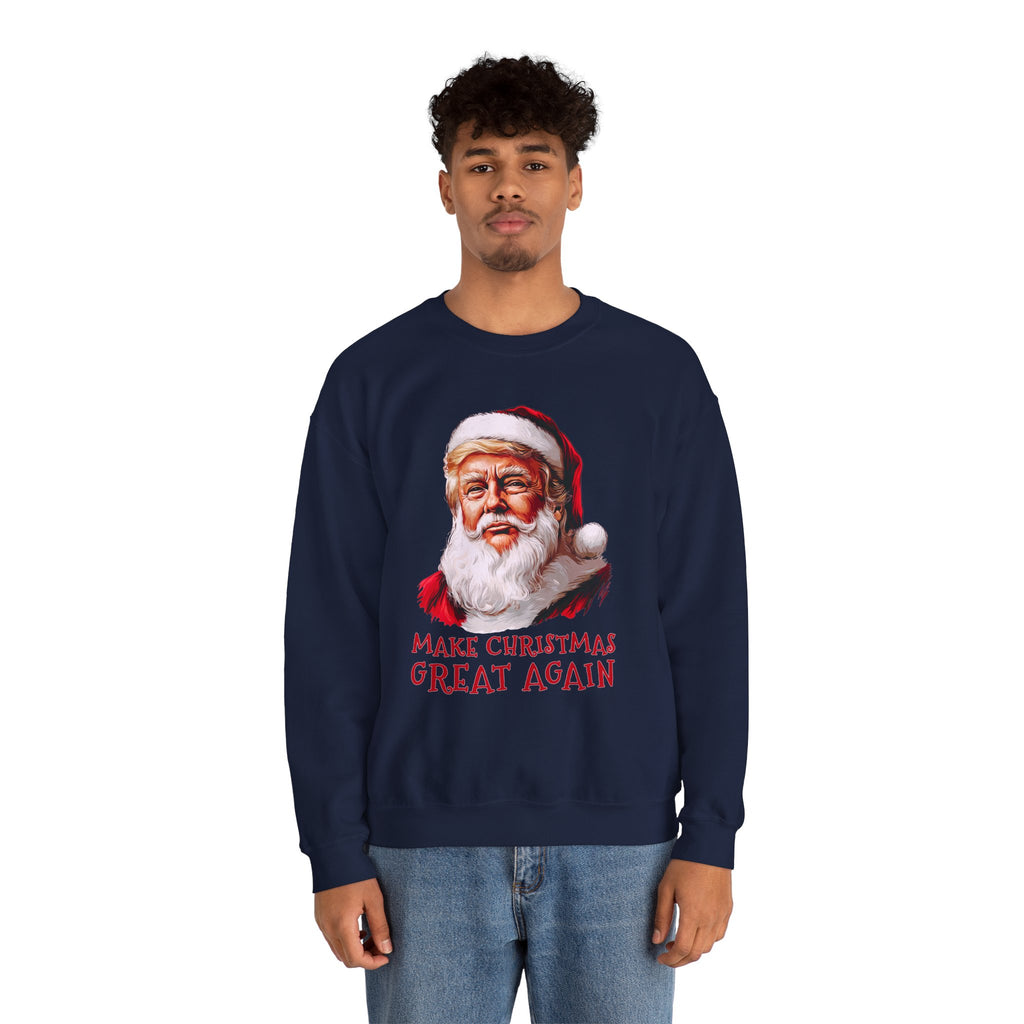 Trump Santa Face Illustration Make Christmas Great Again Sweatshirt