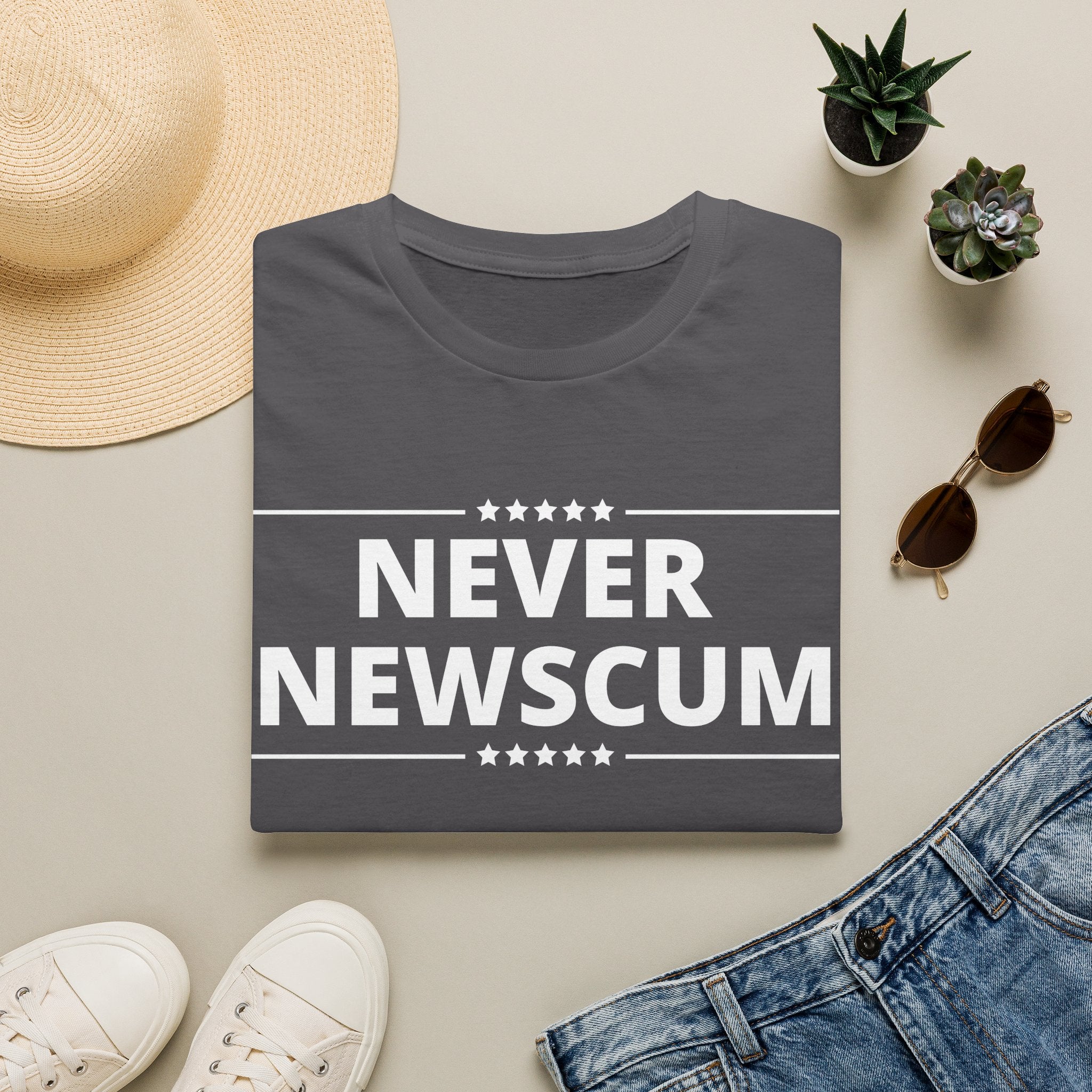 Never Newscum T-Shirt — Bold Political Statement Tee