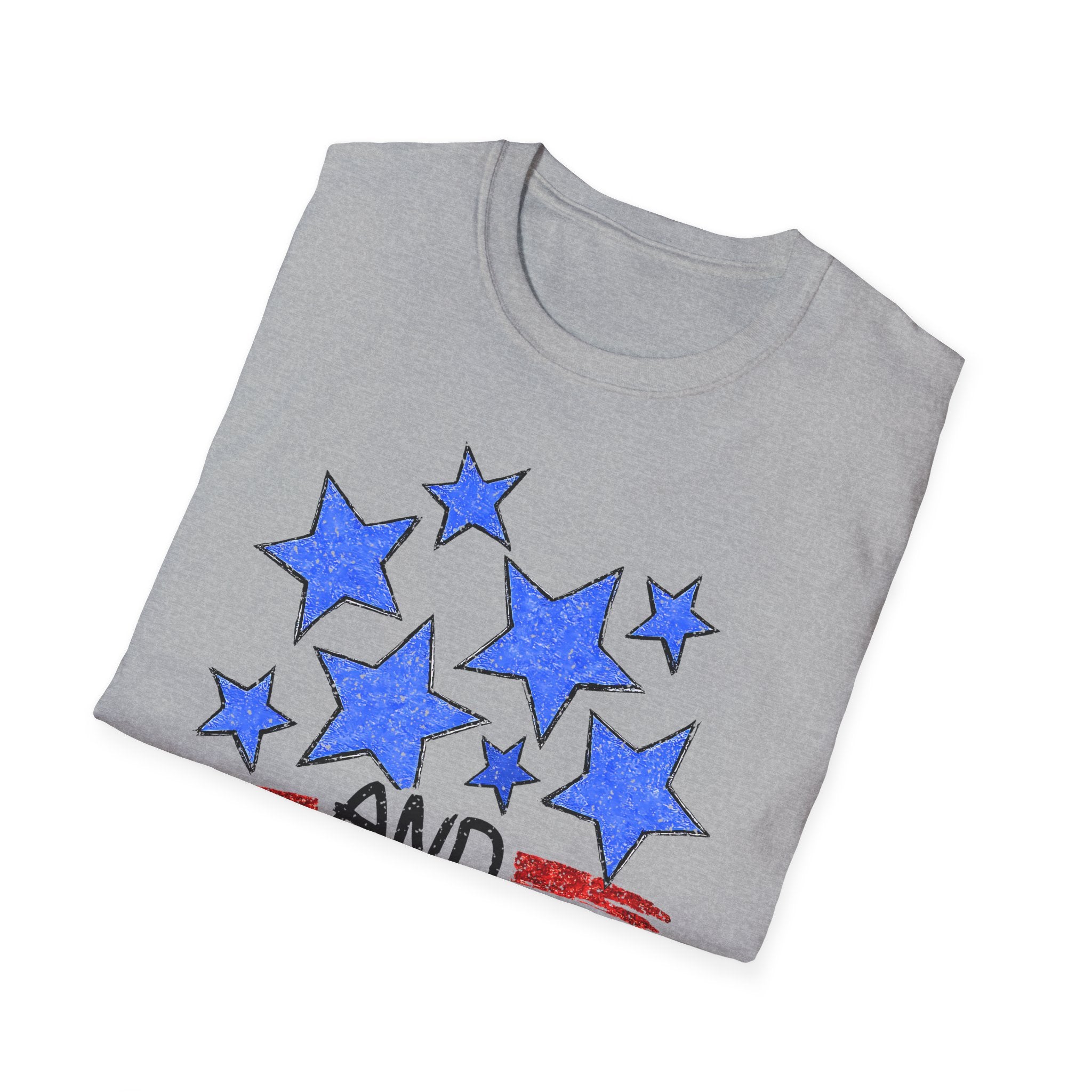 American Flag T-Shirt - Blue Stars & Stripes Patriotic Tee