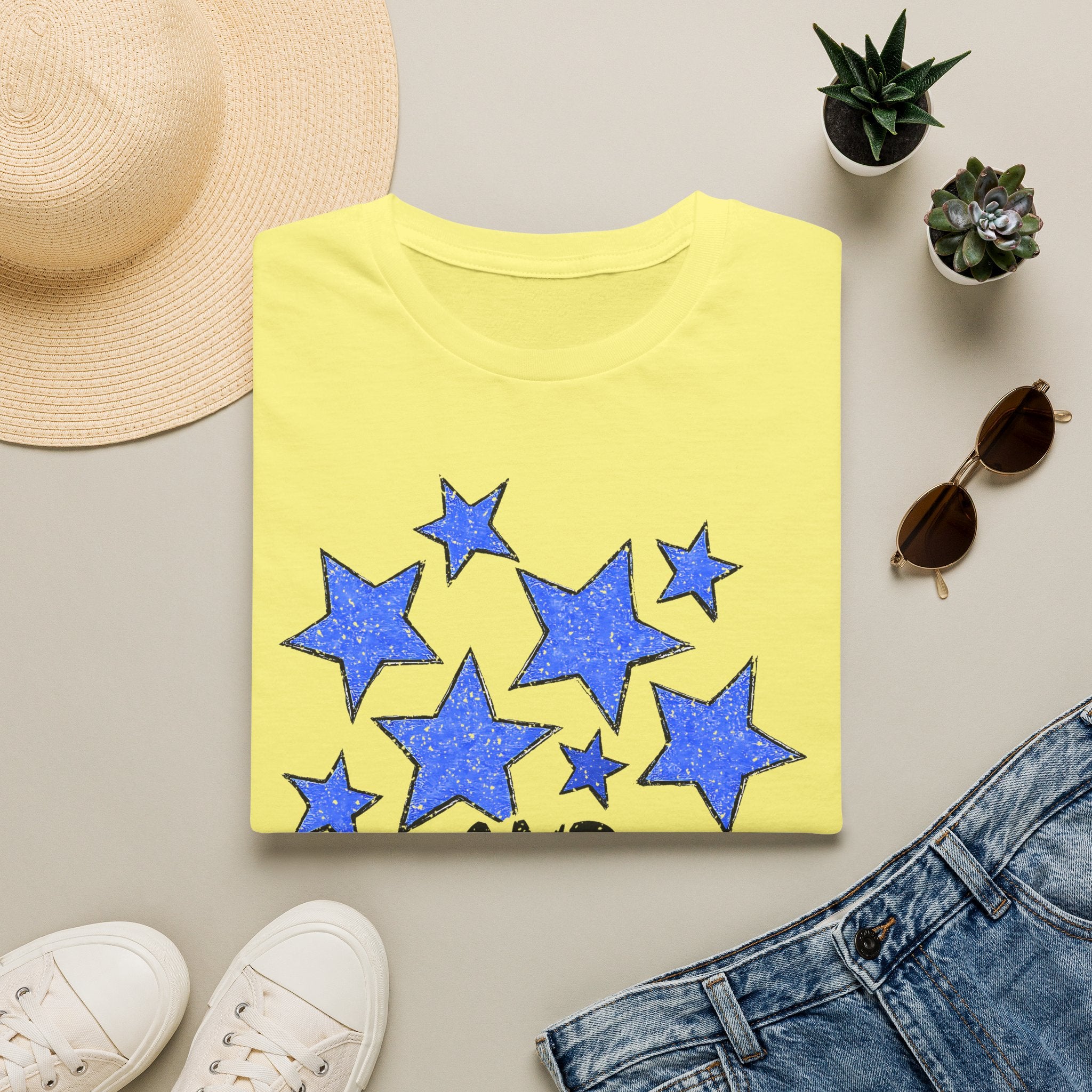 American Flag T-Shirt - Blue Stars & Stripes Patriotic Tee