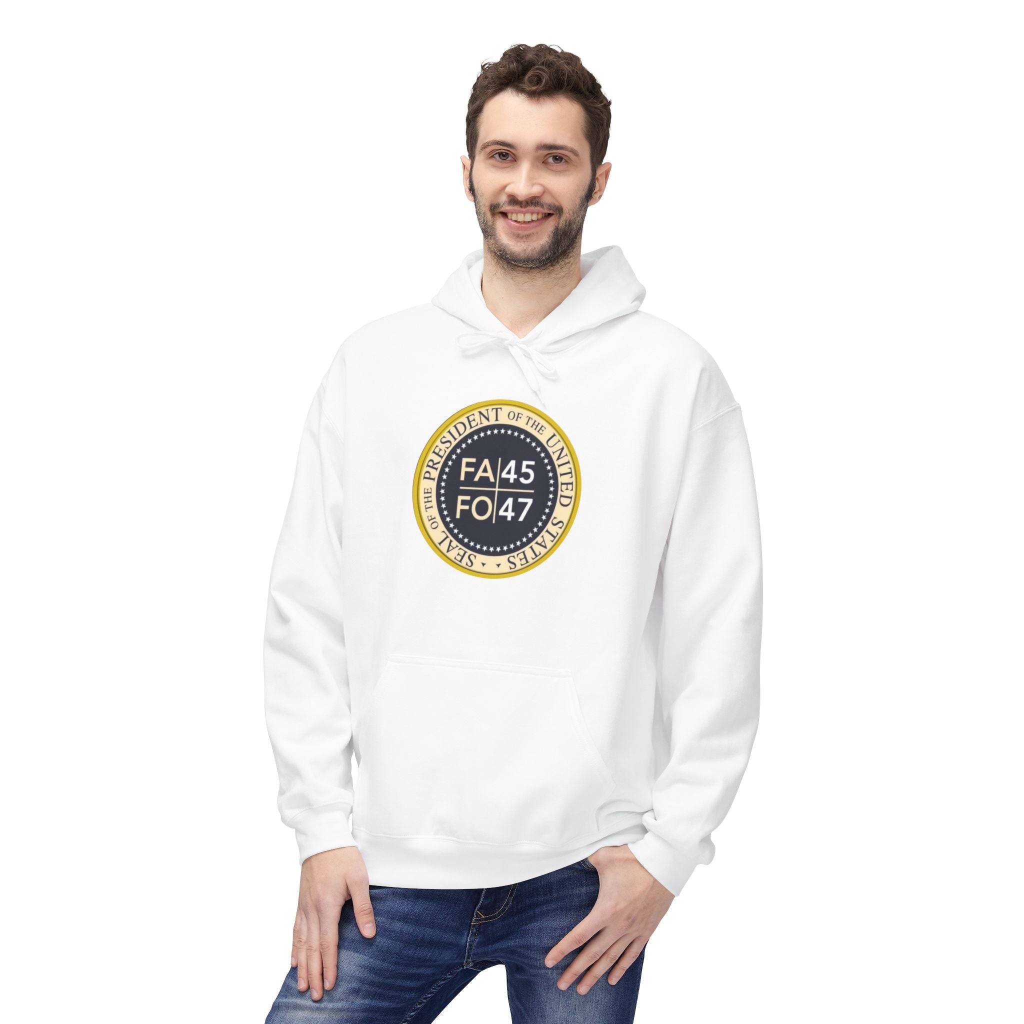 FA45 FO47 Trump Seal Hoodie | Political Satire Presidential Seal