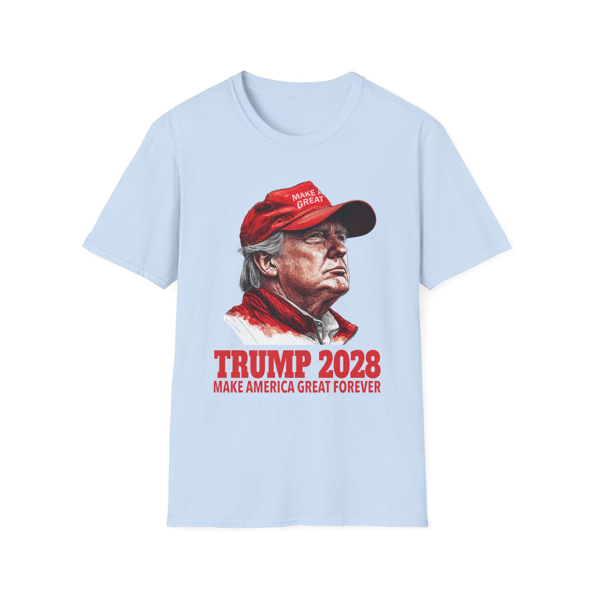Trump 2028 Make America Great Forever Unisex Softstyle T-Shirt, Political Tee, Patriotic Apparel, Gift for Supporters, Election Merchandise