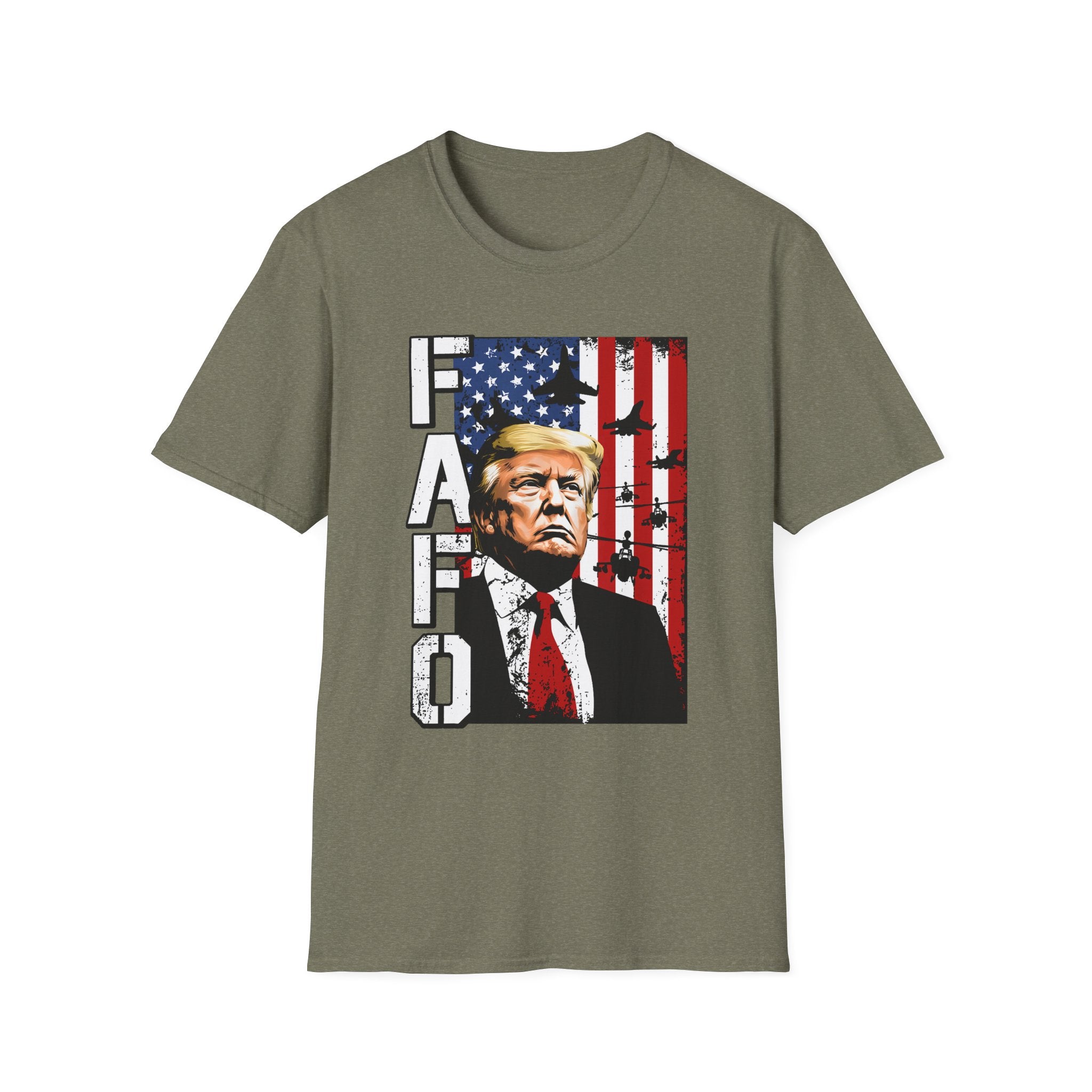 Trump Flag FAFO Graphic T-Shirt — MAGA Patriotic Portrait Tee