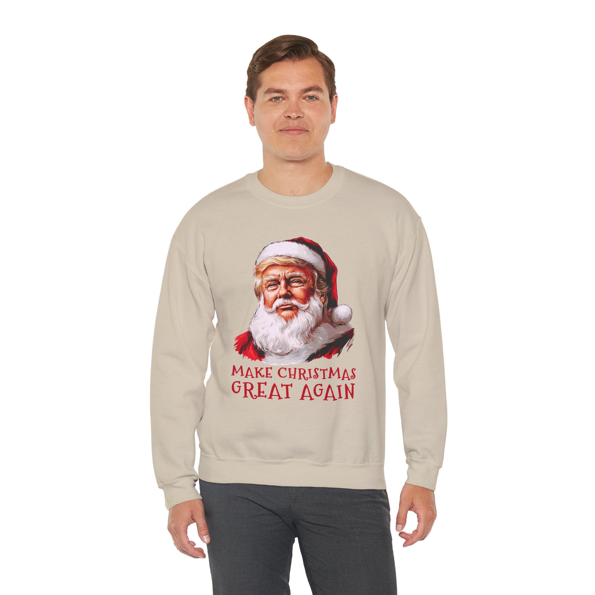 Trump Santa Face Illustration Make Christmas Great Again Sweatshirt