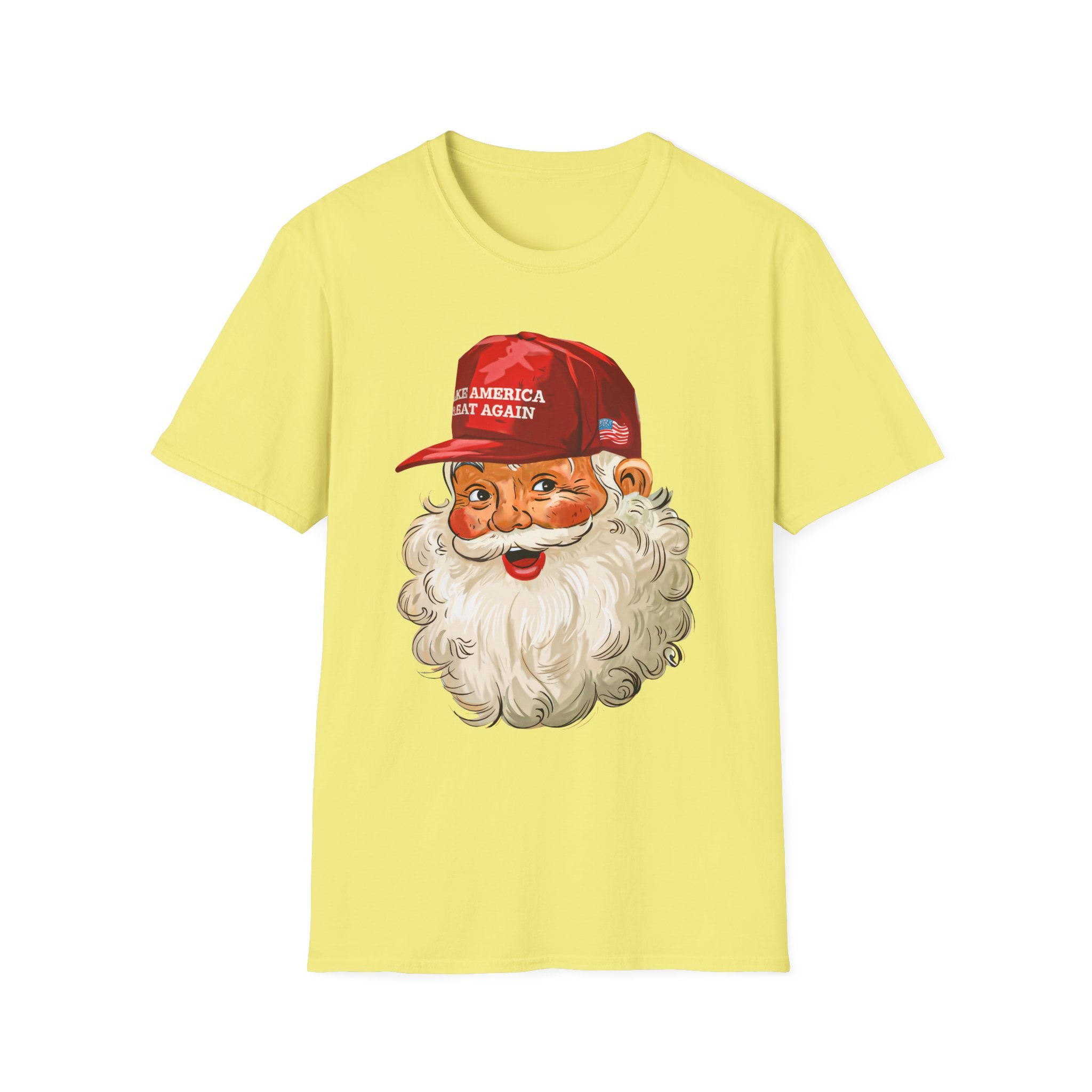 Santa Claus wearing MAGA hat T-Shirt | Political Christmas illustration