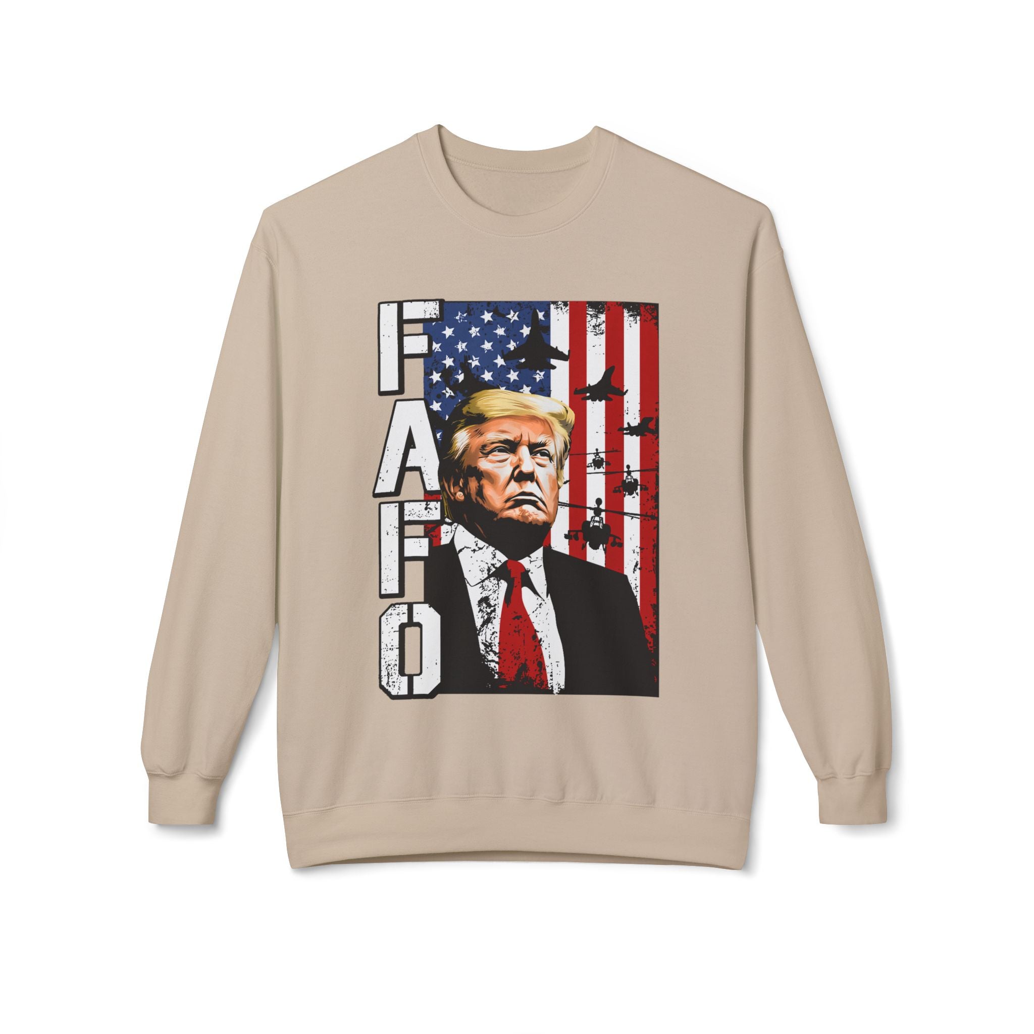 FAFO American Flag Portrait Crewneck Sweatshirt | Political Graphic