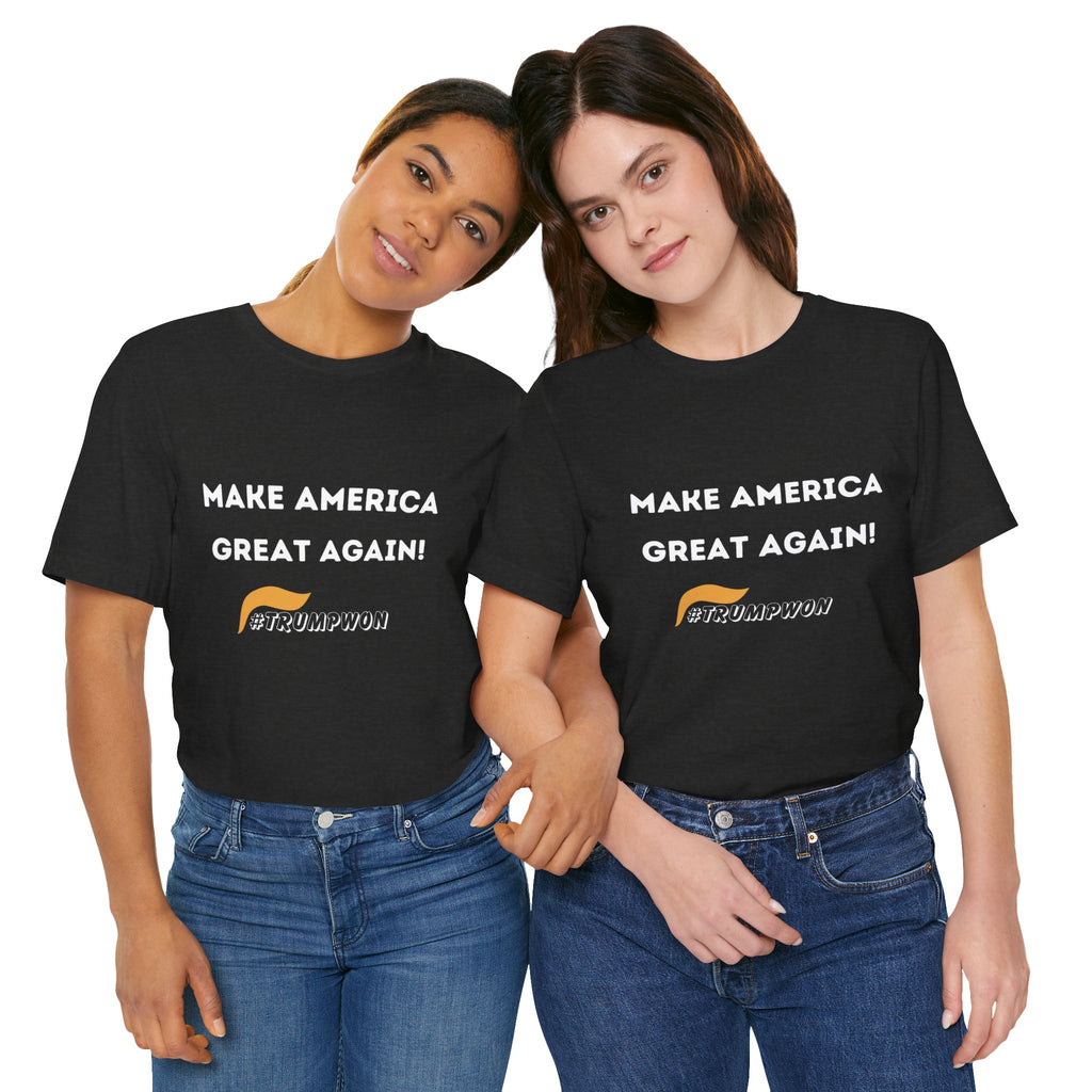 Make America Great Again #TrumpWon Mens Womans Jersey Short Sleeve Tee, Election Tee, Political Shirt, Patriotic Apparel, American Flag Clothing