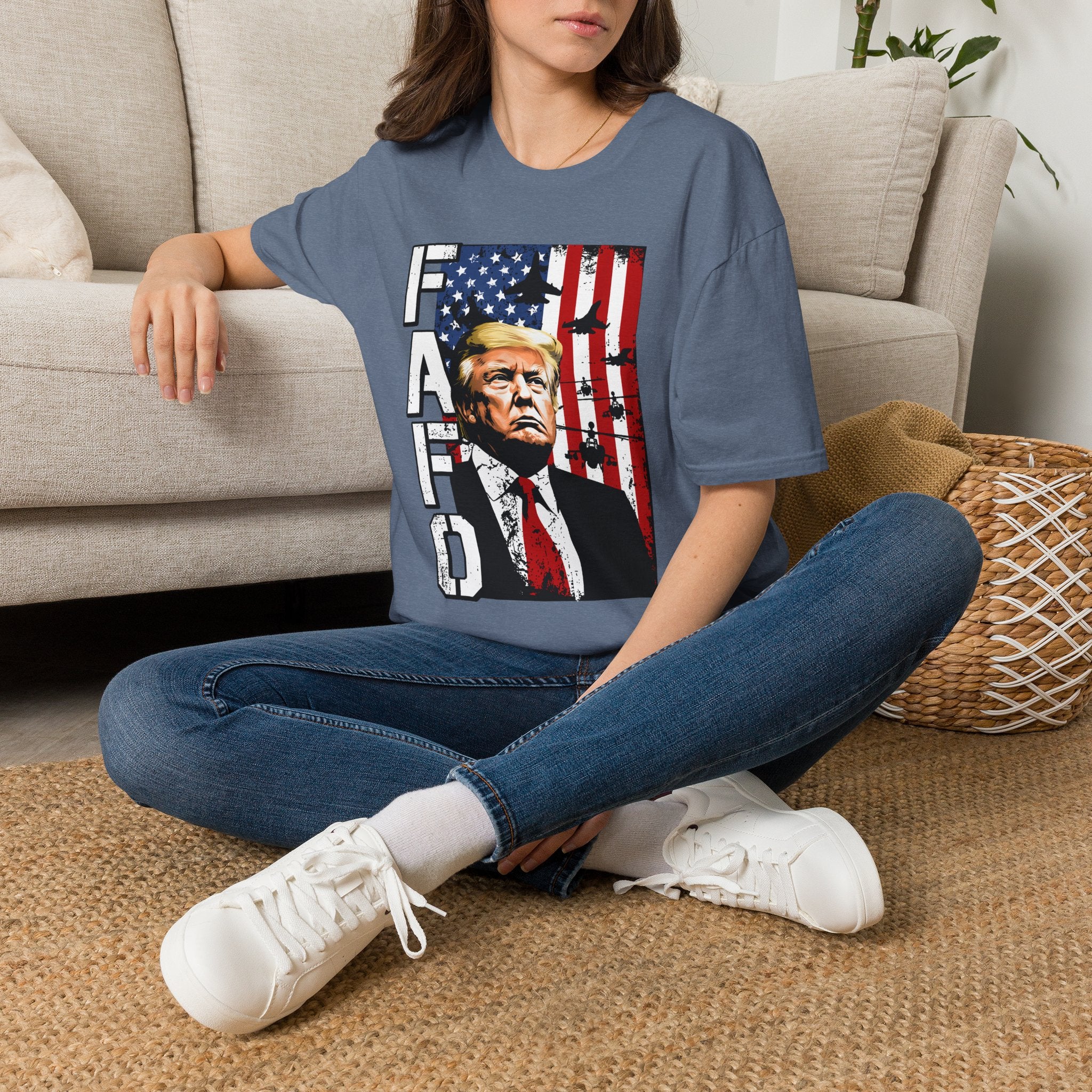 Trump Flag FAFO Graphic T-Shirt — MAGA Patriotic Portrait Tee