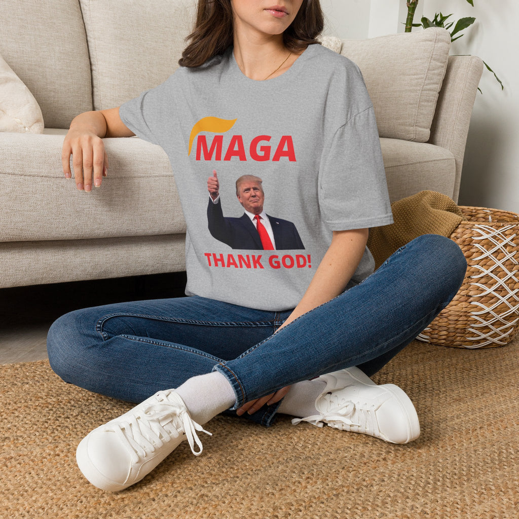 MAGA Thumbs-Up T-Shirt — "THANK GOD!" Political Statement Tee