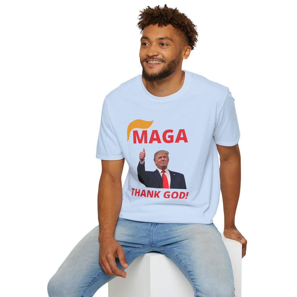 MAGA Thumbs-Up T-Shirt — "THANK GOD!" Political Statement Tee