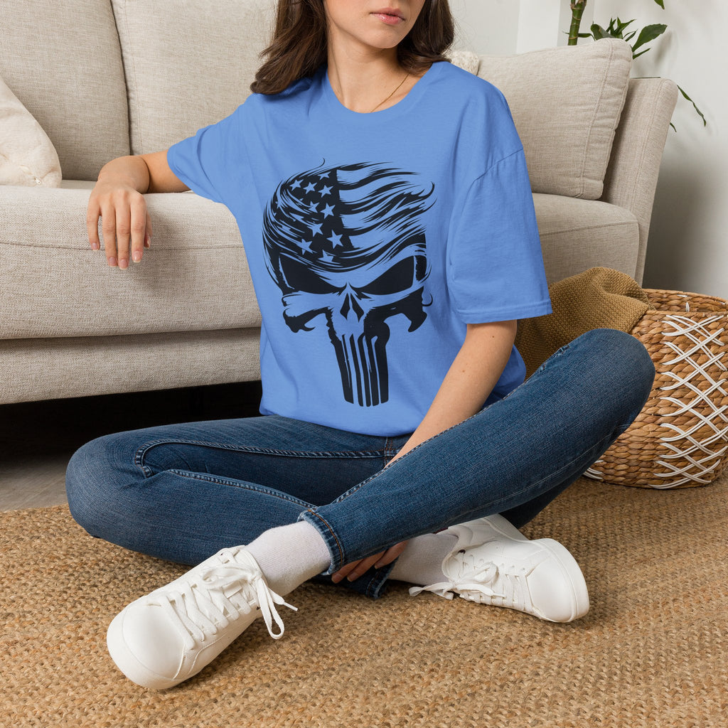 Punisher Patriotic Skull Graphic T-Shirt | Mens Womans  Softstyle Tee, Unique Gift, Casual Wear, Festival Apparel, Statement Shirt