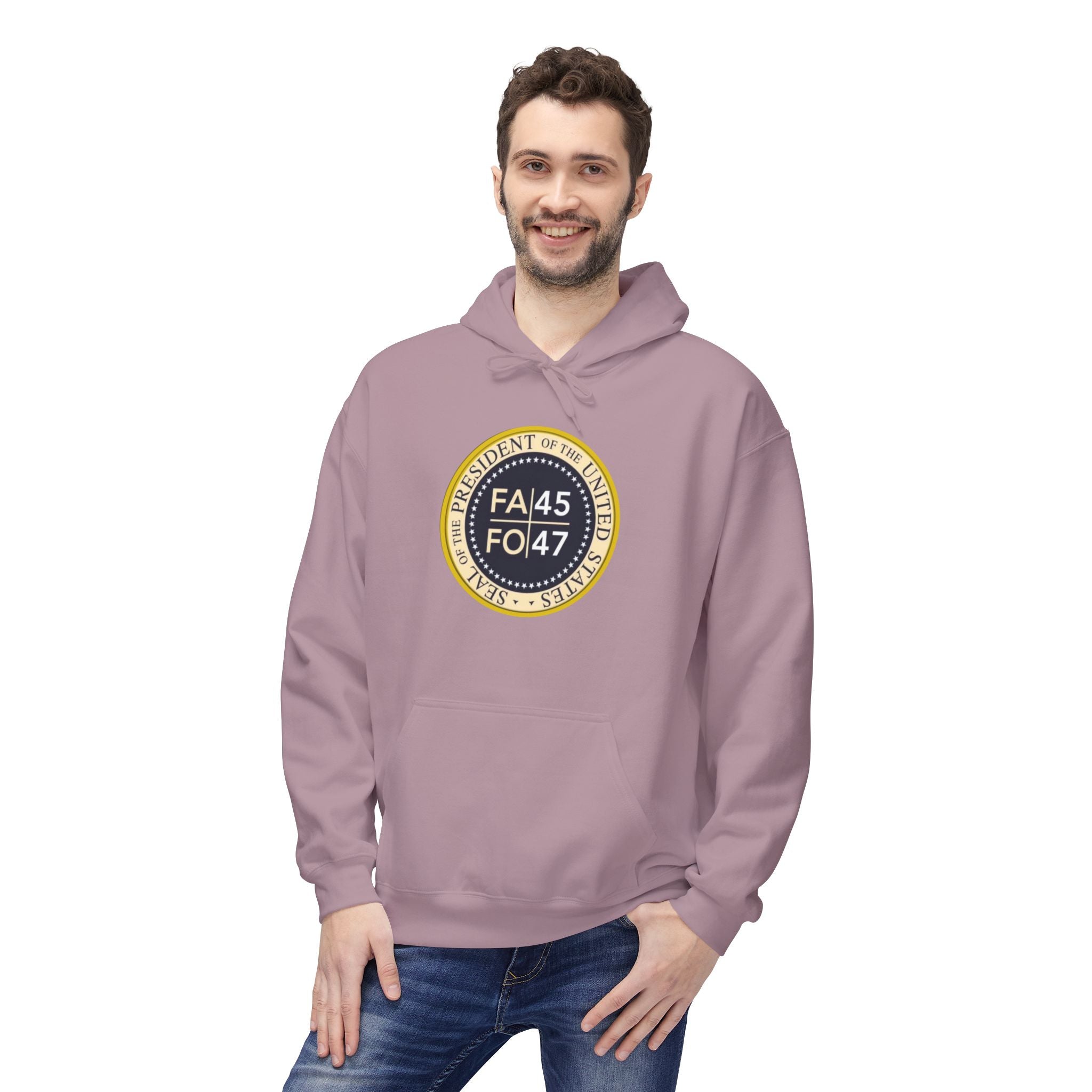 FA45 FO47 Trump Seal Hoodie | Political Satire Presidential Seal