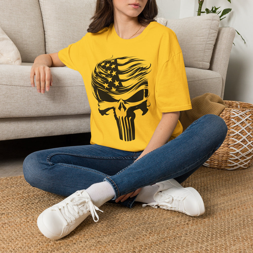 Punisher Patriotic Skull Graphic T-Shirt | Mens Womans  Softstyle Tee, Unique Gift, Casual Wear, Festival Apparel, Statement Shirt