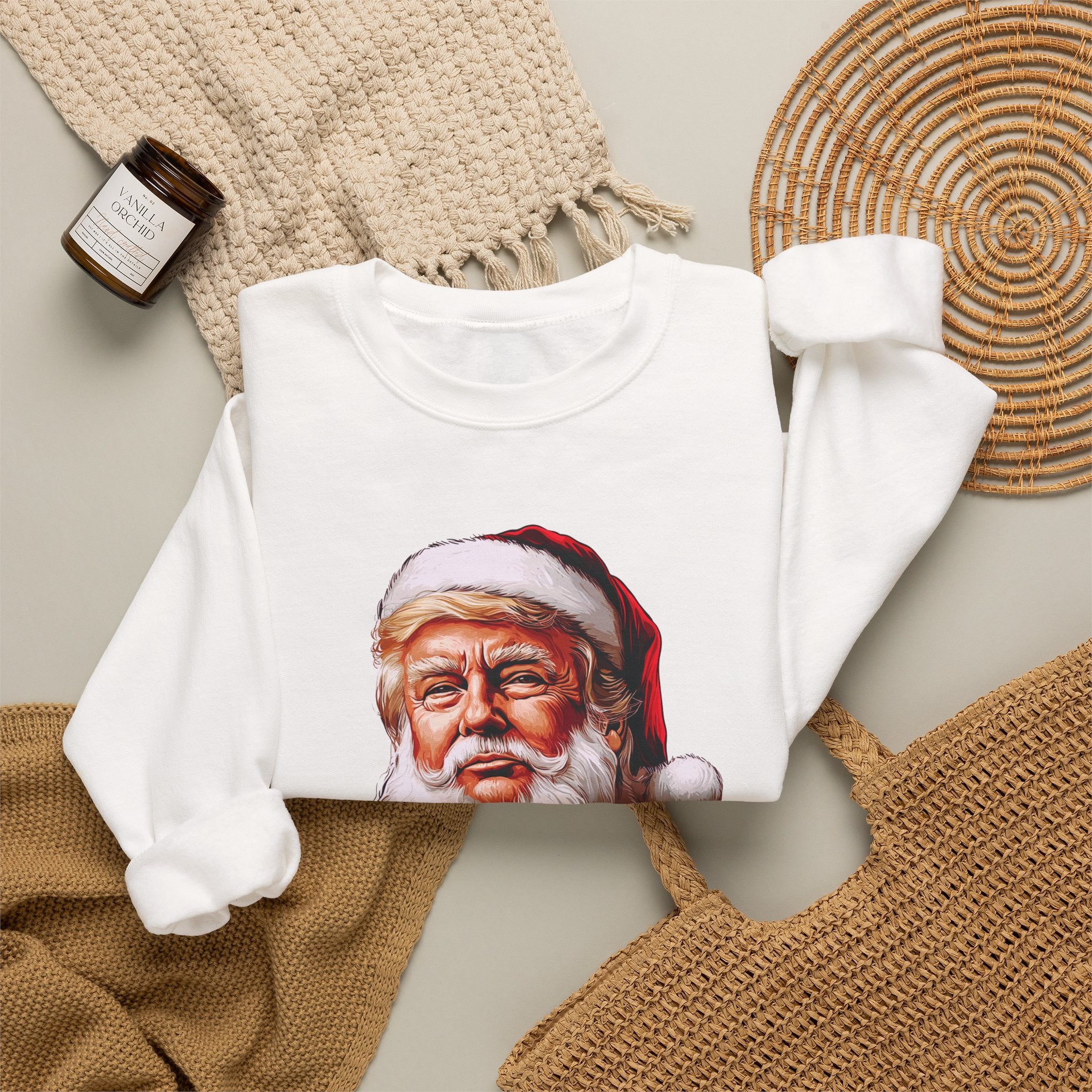 Trump Santa Face Illustration Make Christmas Great Again Sweatshirt