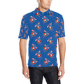 Red White Blue Celebration Men's All Over Print Polo Shirt Free Shipping USA