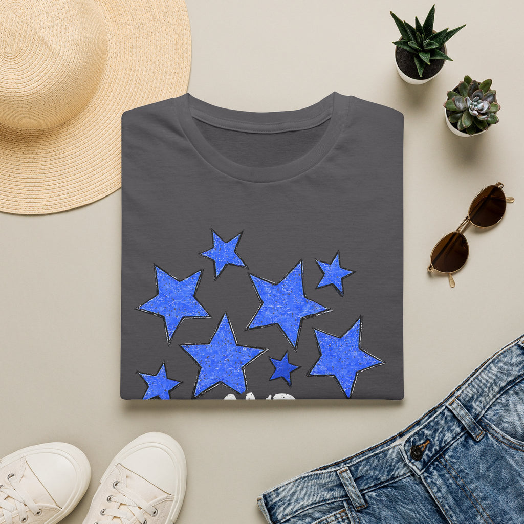 Patriotic Blue Stars Red Strips Graphic Tee (Fourth of July, Americana) T-Shirt