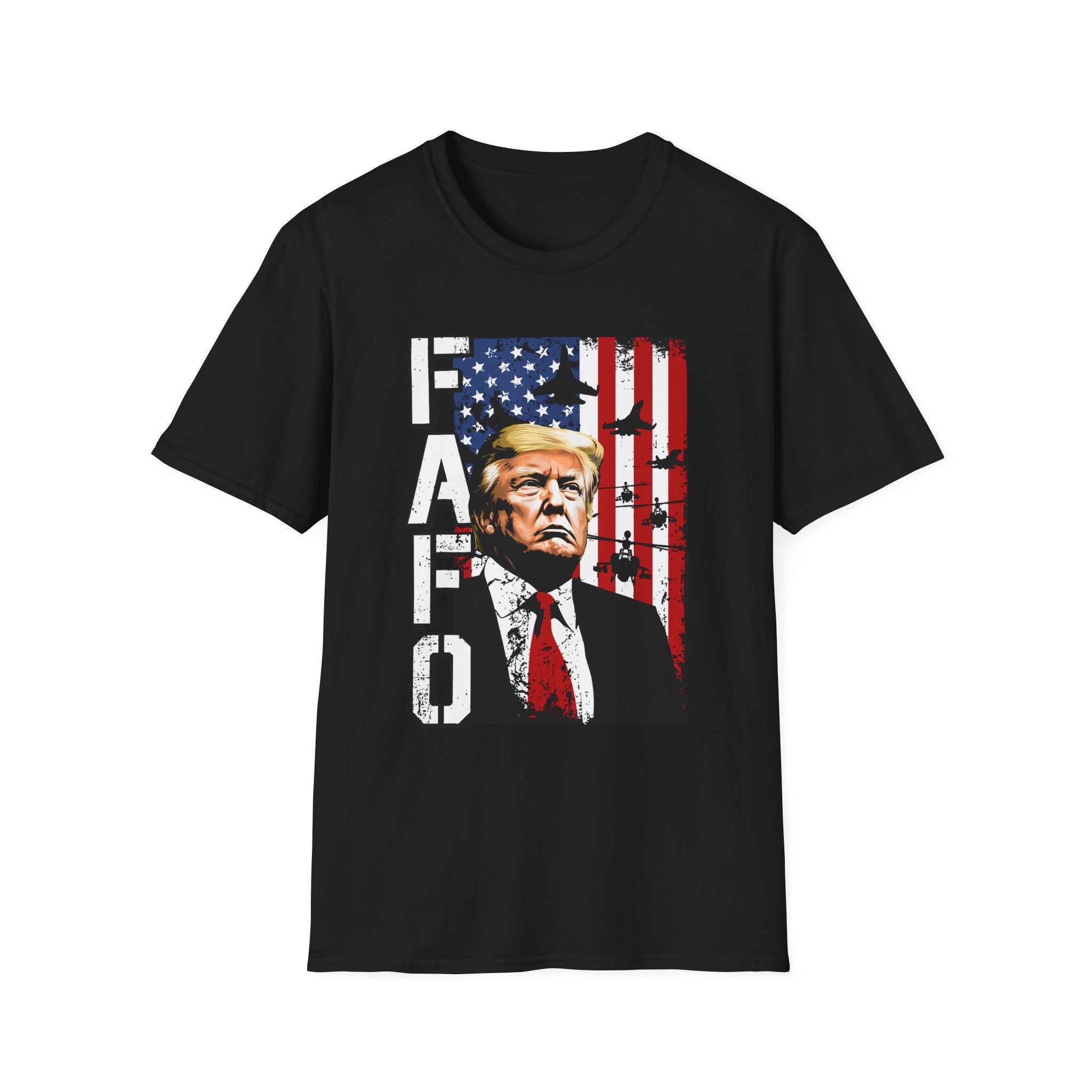Trump Flag FAFO Graphic T-Shirt — MAGA Patriotic Portrait Tee