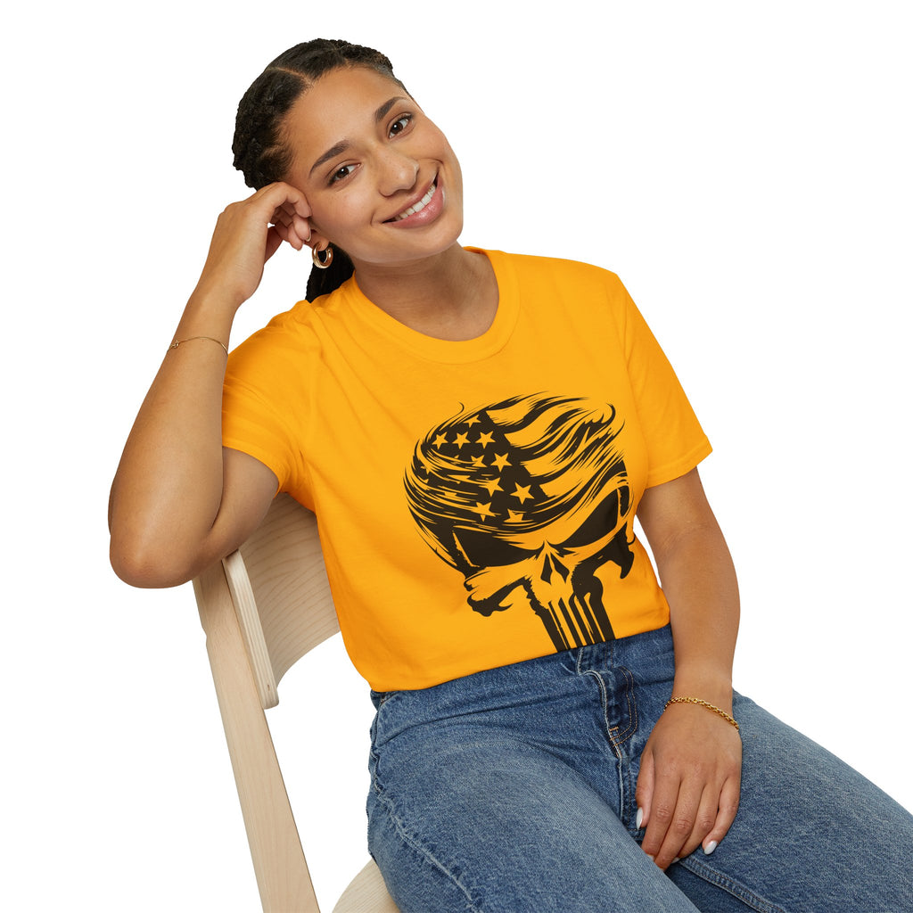 Punisher Patriotic Skull Graphic T-Shirt | Mens Womans  Softstyle Tee, Unique Gift, Casual Wear, Festival Apparel, Statement Shirt