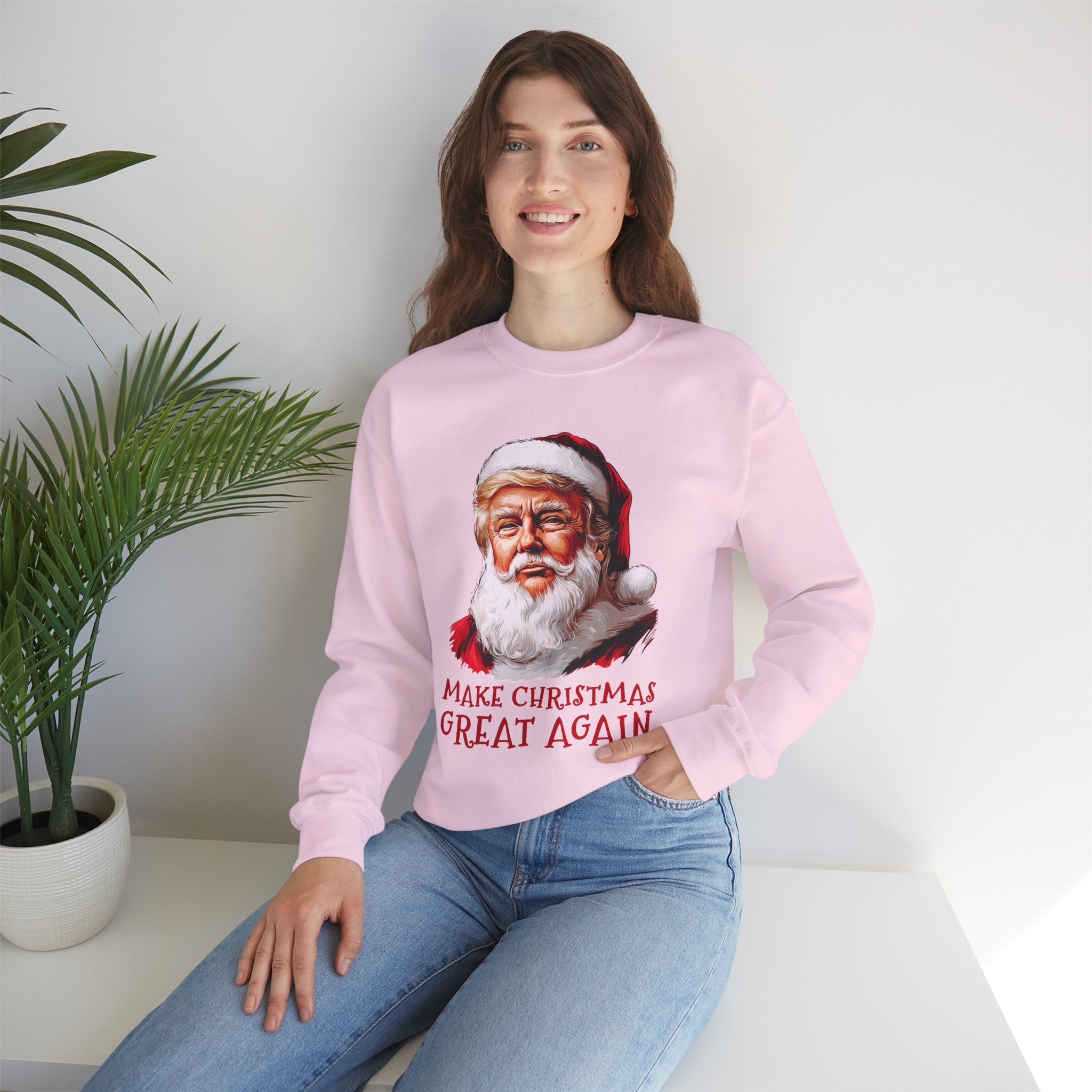 Trump Santa Face Illustration Make Christmas Great Again Sweatshirt