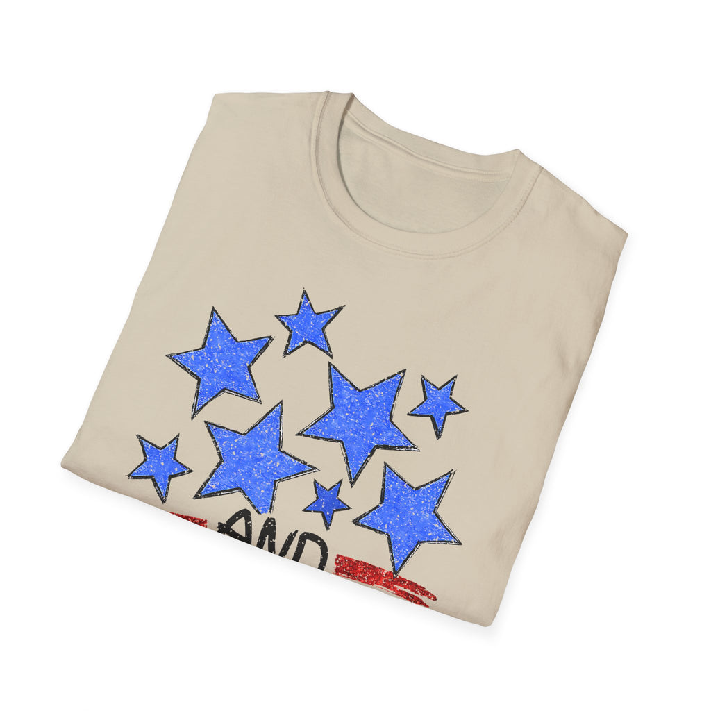 American Flag T-Shirt - Blue Stars & Stripes Patriotic Tee