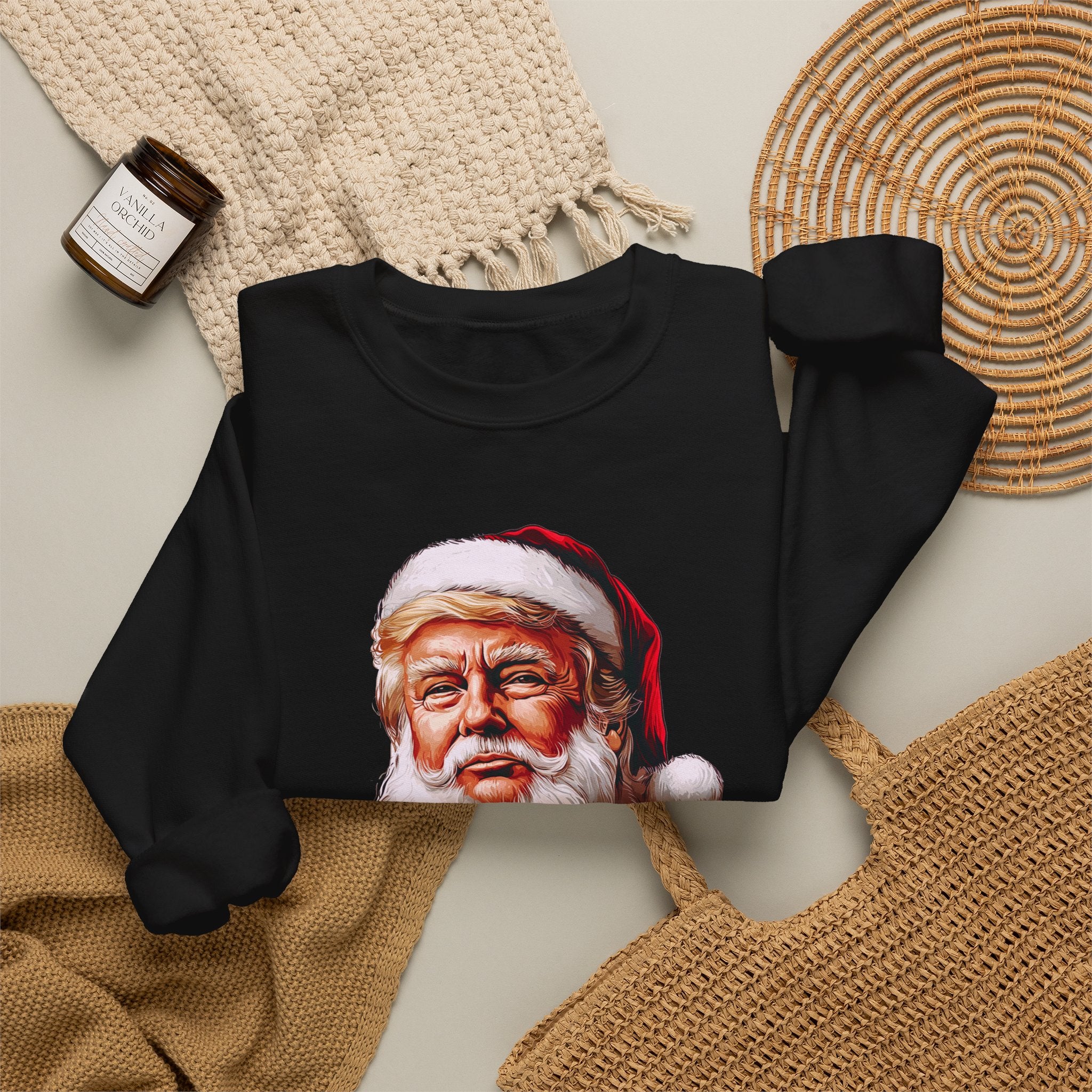 Trump Santa Face Illustration Make Christmas Great Again Sweatshirt