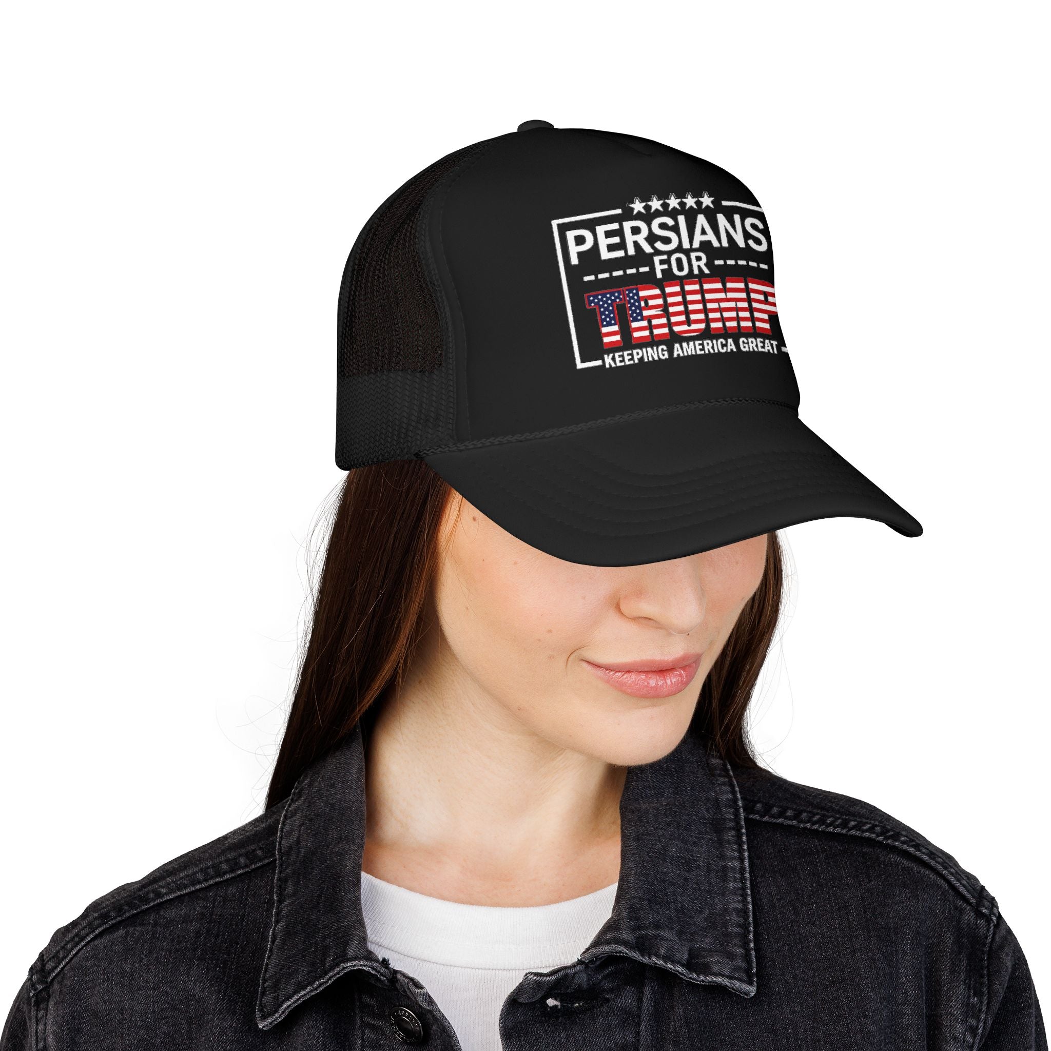 Trucker Hat — Persians for Trump "Keeping America Great" Mesh Cap #Iran #Persia #Trump