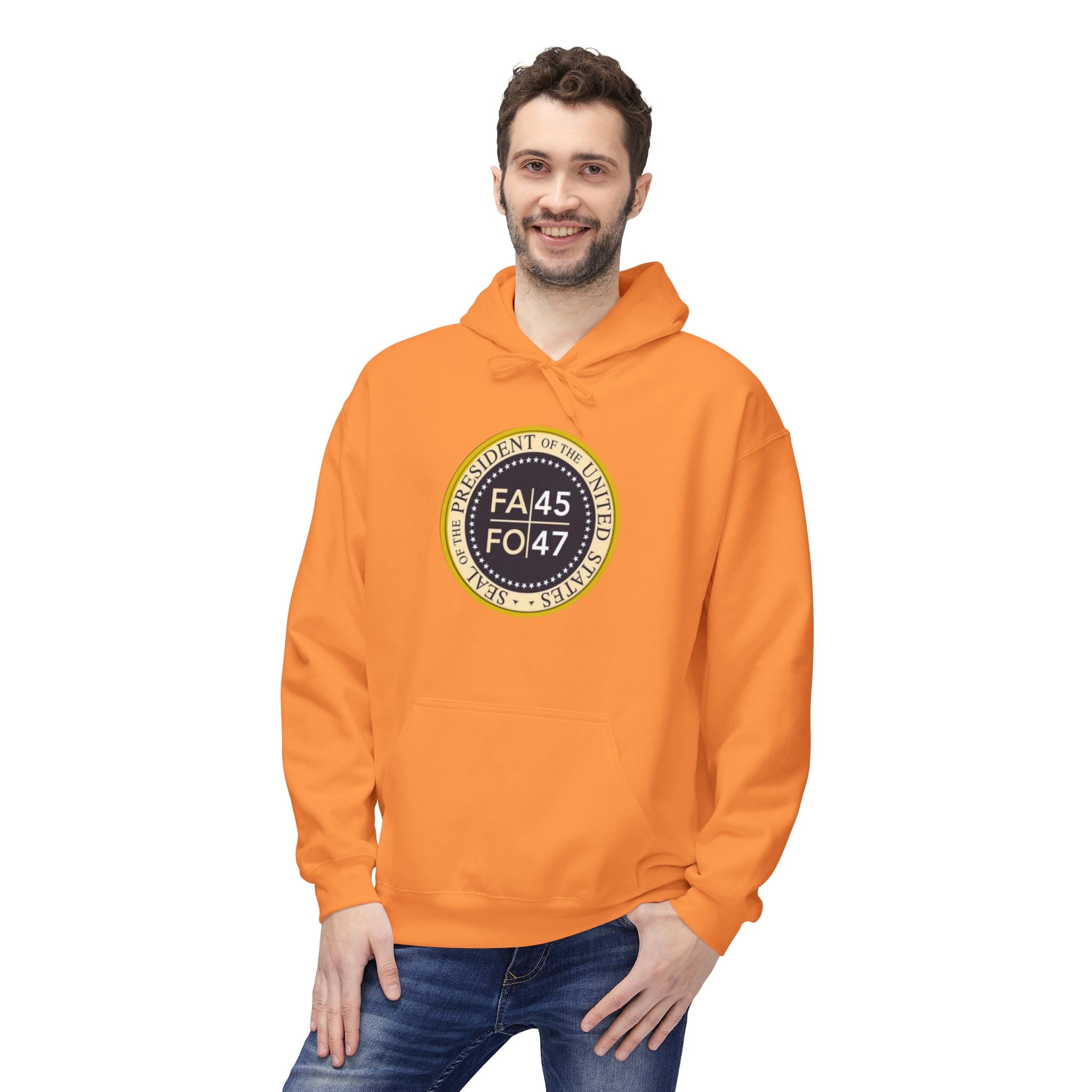 FA45 FO47 Trump Seal Hoodie | Political Satire Presidential Seal