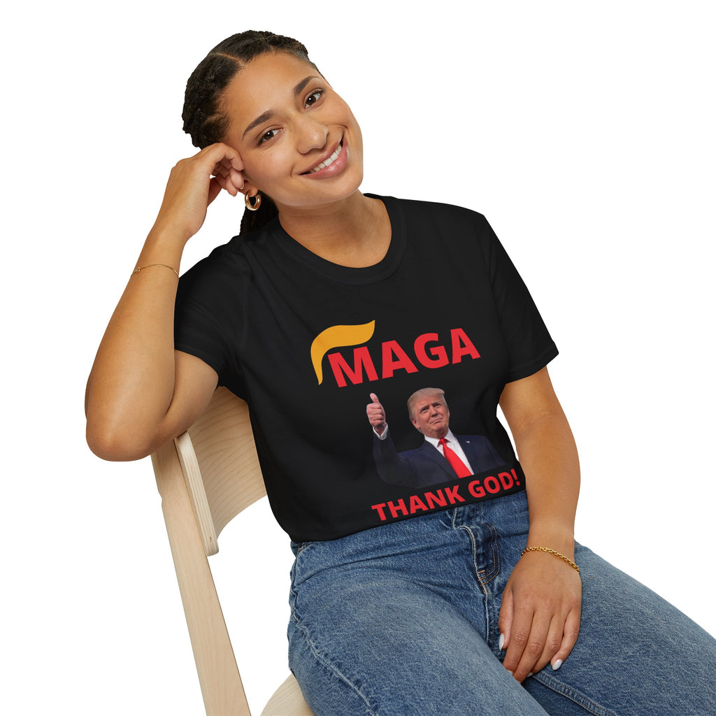 MAGA Thumbs-Up T-Shirt — "THANK GOD!" Political Statement Tee