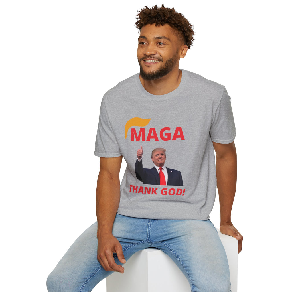 MAGA Thumbs-Up T-Shirt — "THANK GOD!" Political Statement Tee
