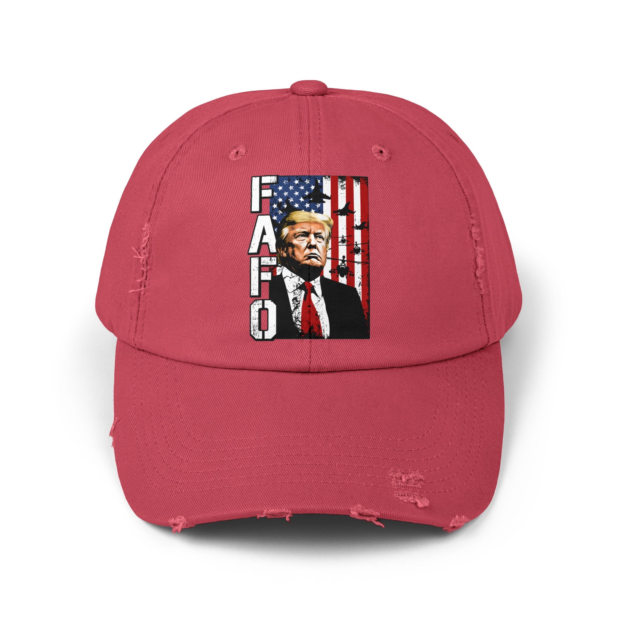 FAFO Portrait Cap | Distressed Black Hat, American Flag Design