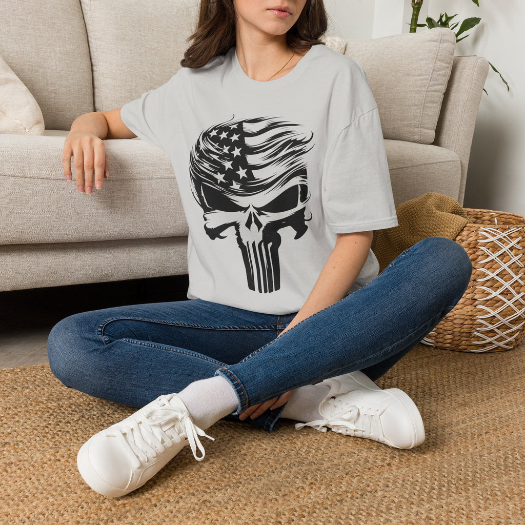 Punisher Patriotic Skull Graphic T-Shirt | Mens Womans  Softstyle Tee, Unique Gift, Casual Wear, Festival Apparel, Statement Shirt