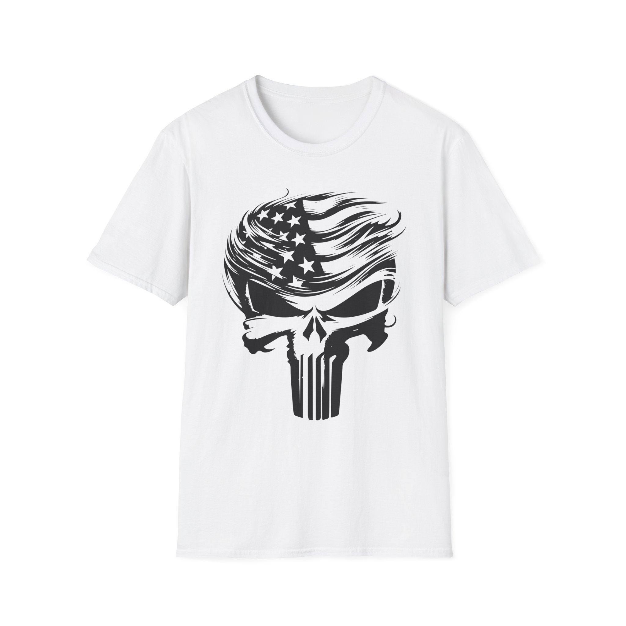 Punisher Patriotic Skull Graphic T-Shirt | Mens Womans  Softstyle Tee, Unique Gift, Casual Wear, Festival Apparel, Statement Shirt