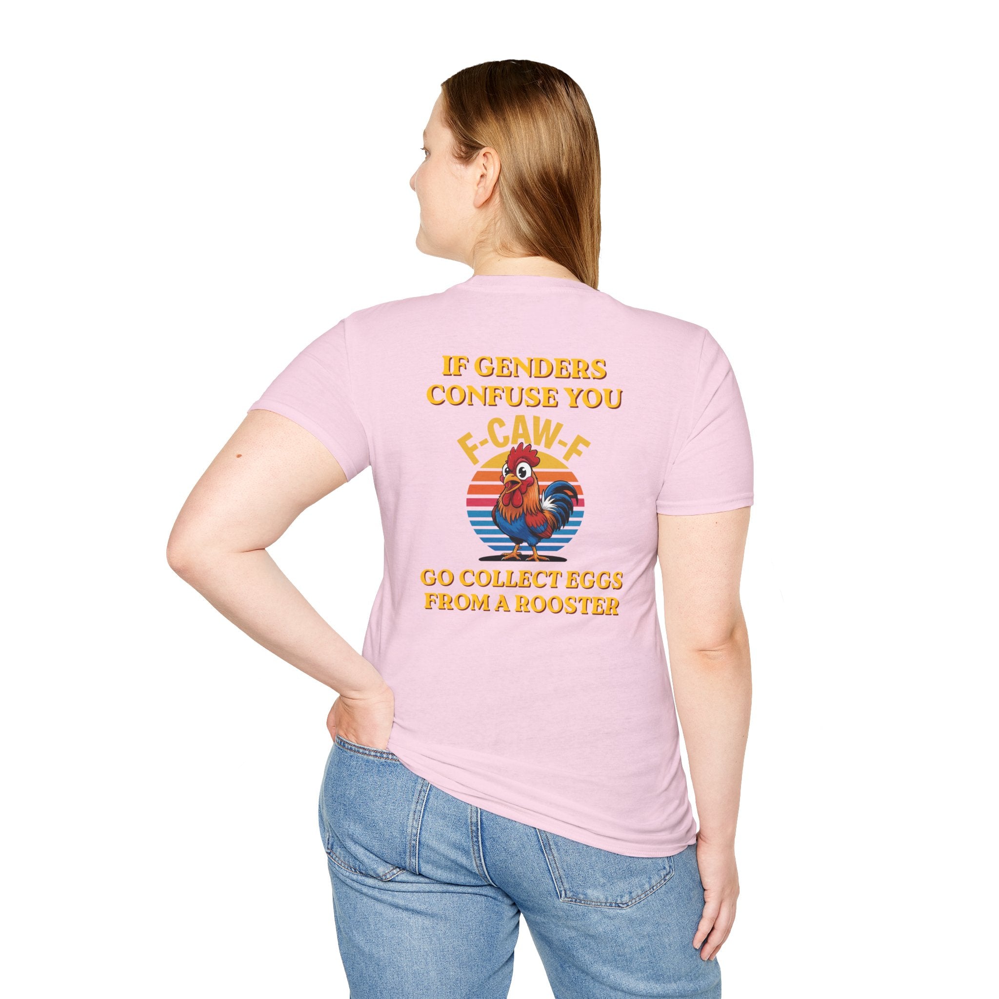 If Genders Confuse You T-Shirt — Funny Rooster "F‑Caw‑F" Graphic Tee