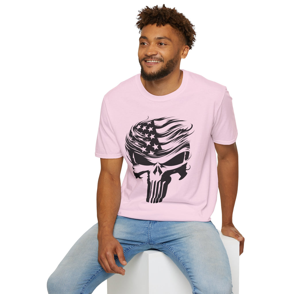Punisher Patriotic Skull Graphic T-Shirt | Mens Womans  Softstyle Tee, Unique Gift, Casual Wear, Festival Apparel, Statement Shirt