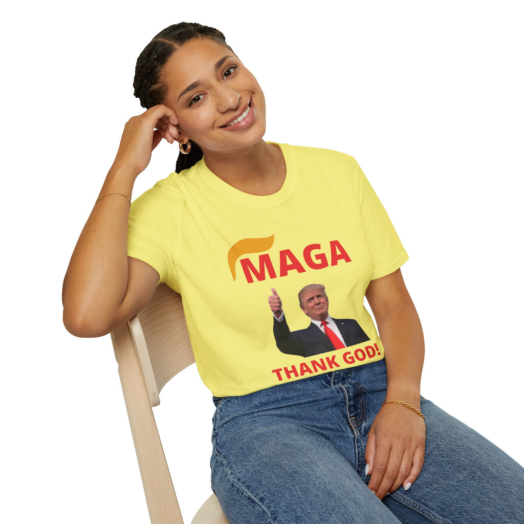 MAGA Thumbs-Up T-Shirt — "THANK GOD!" Political Statement Tee