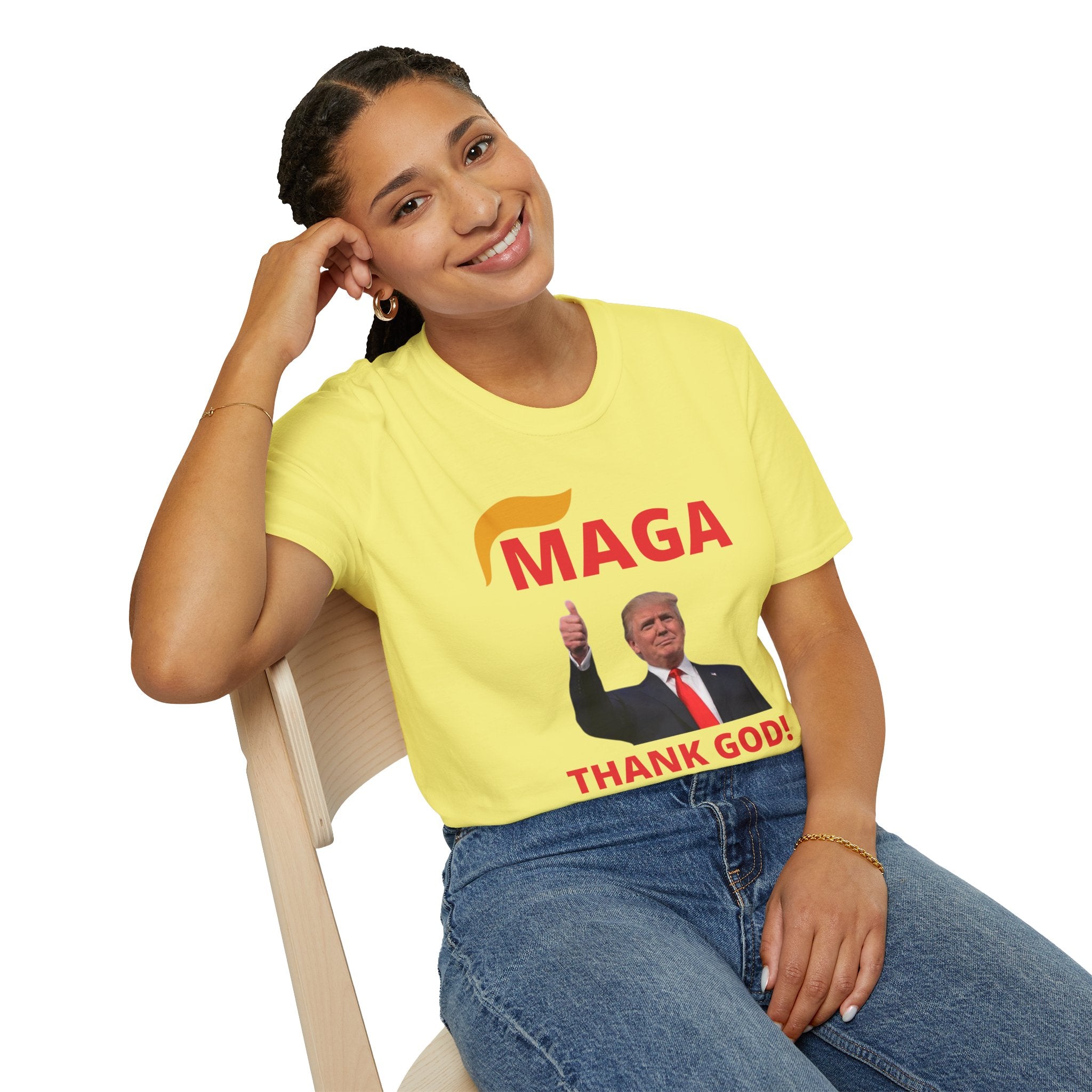 MAGA Thumbs-Up T-Shirt — "THANK GOD!" Political Statement Tee