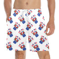 Red White Blue Celebration Men's Mid-Length Beach Shorts Free Shipping USA