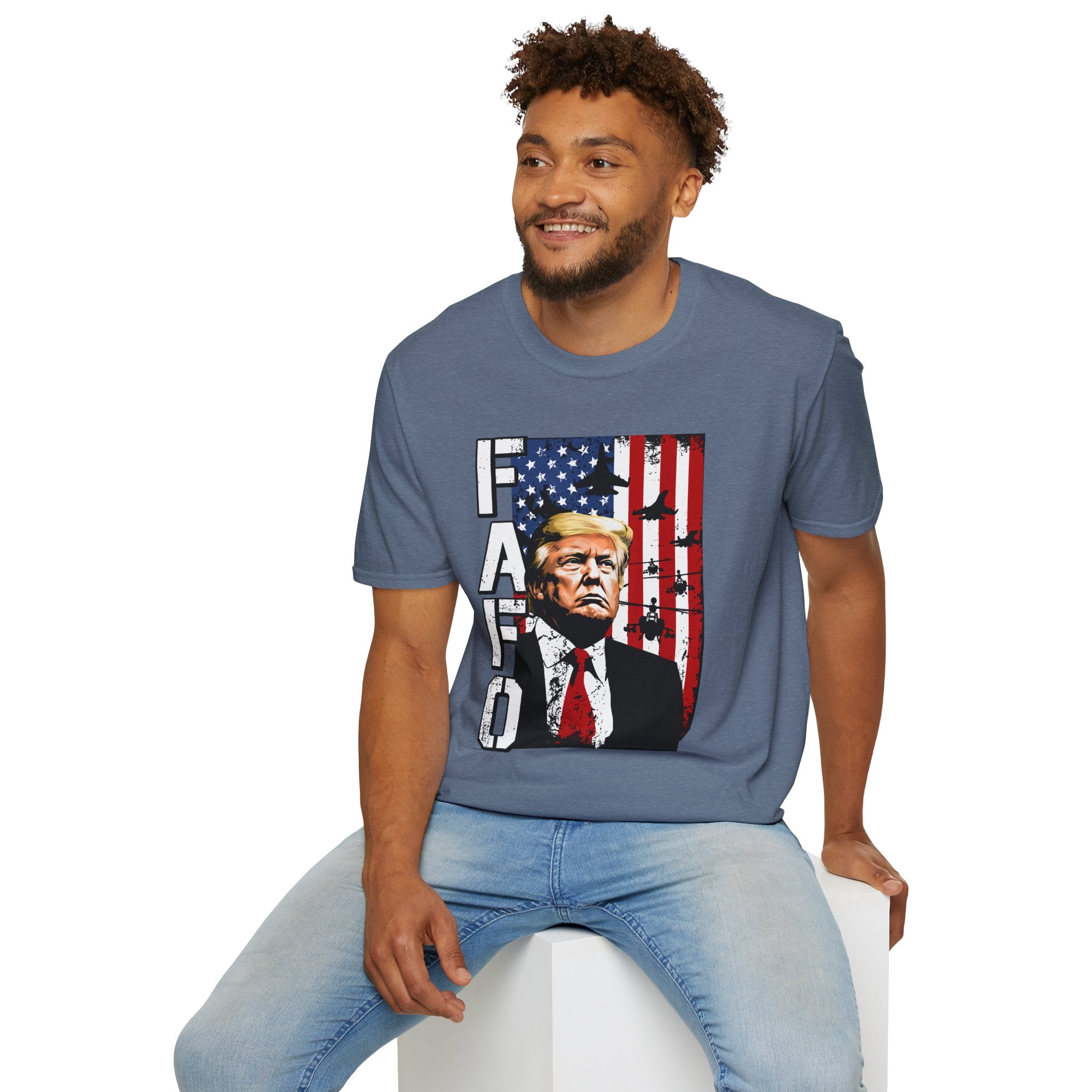 Trump Flag FAFO Graphic T-Shirt — MAGA Patriotic Portrait Tee