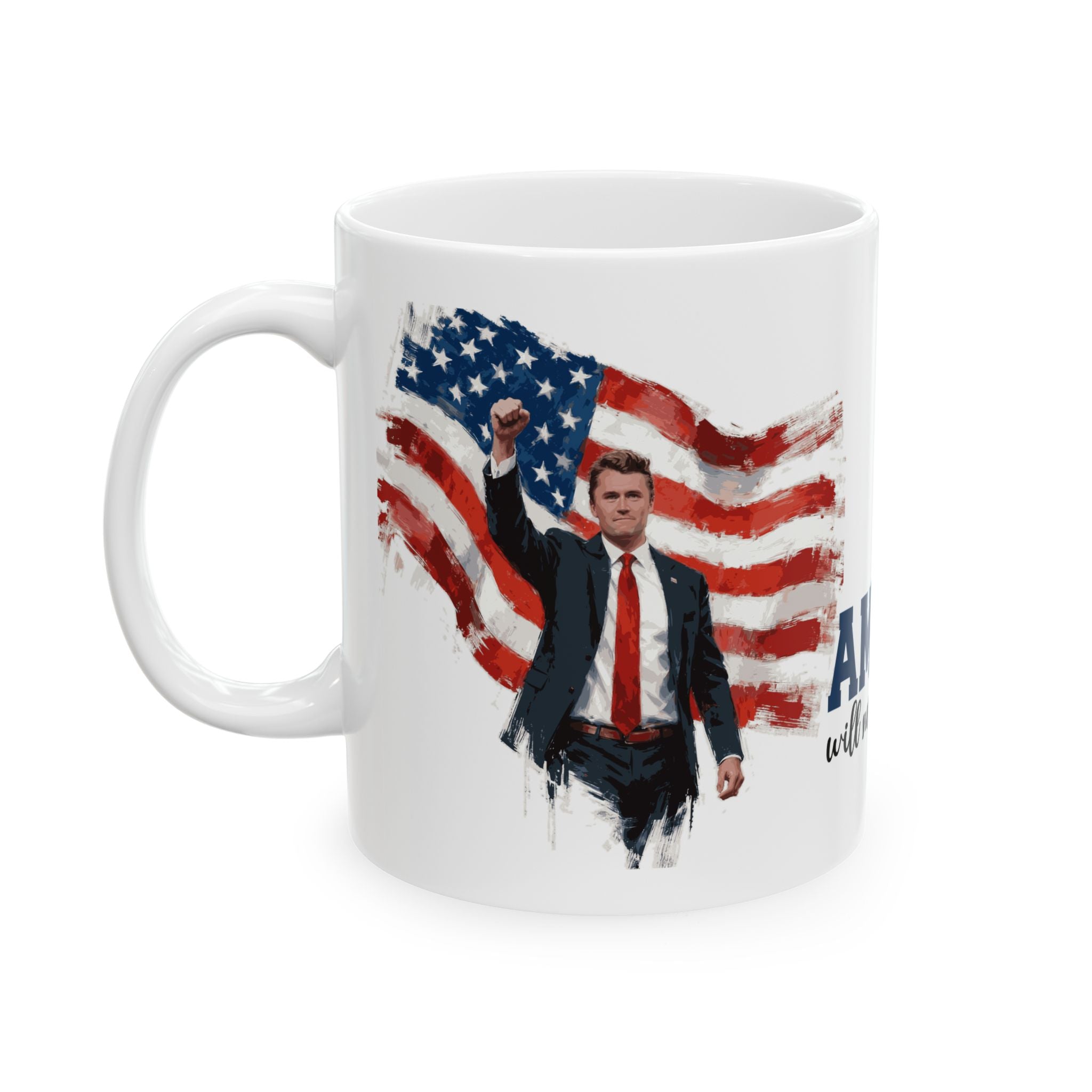 Charlie Kirk Patriotic Ceramic Mug, Coffee Lover Gift, 4th of July, American Flag Mug, Unique Gift for Veterans, Tea Mug with Quote