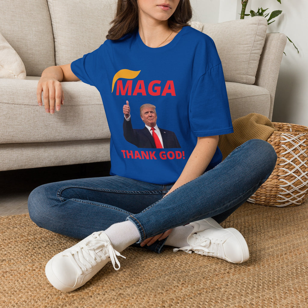 MAGA Thumbs-Up T-Shirt — "THANK GOD!" Political Statement Tee
