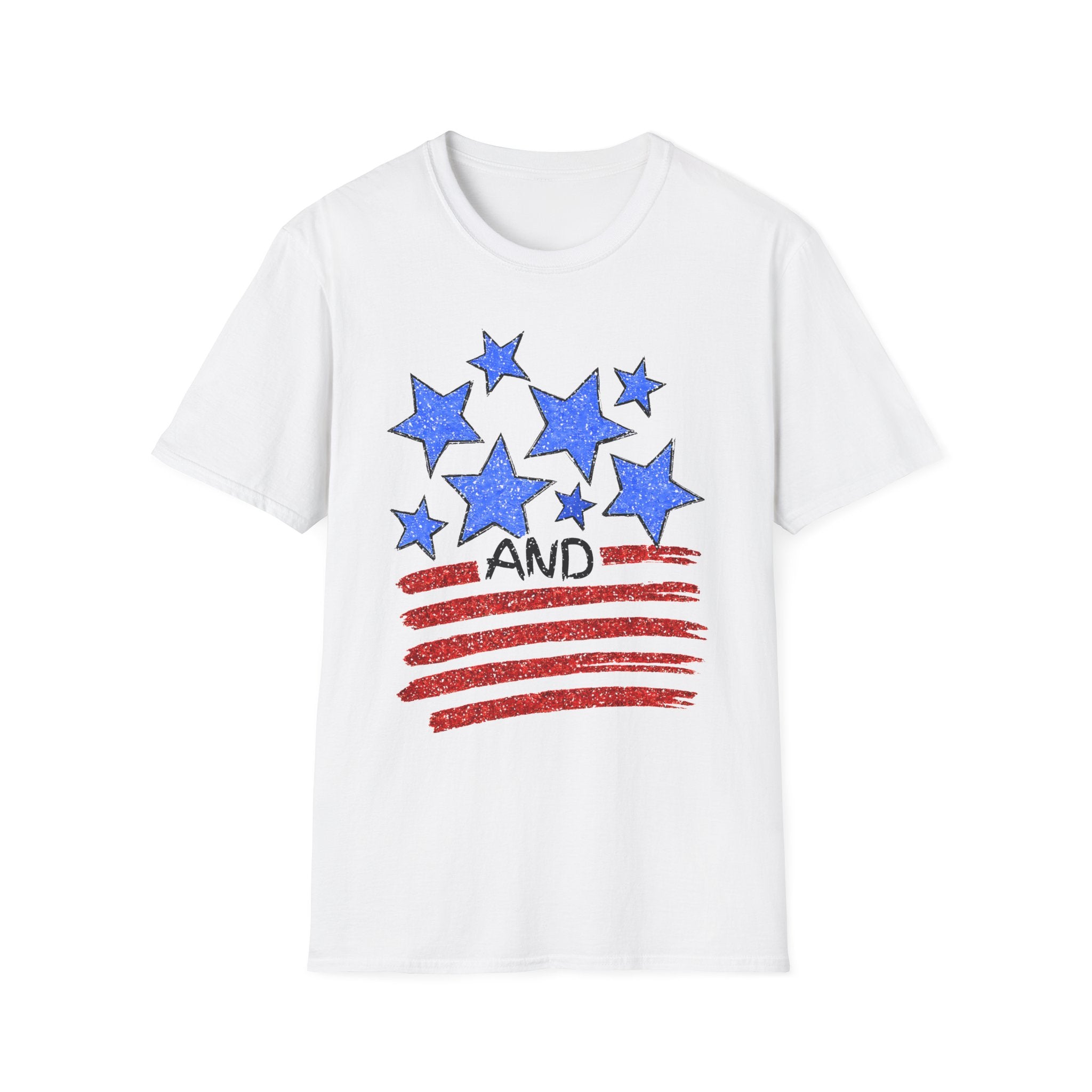 American Flag T-Shirt - Blue Stars & Stripes Patriotic Tee