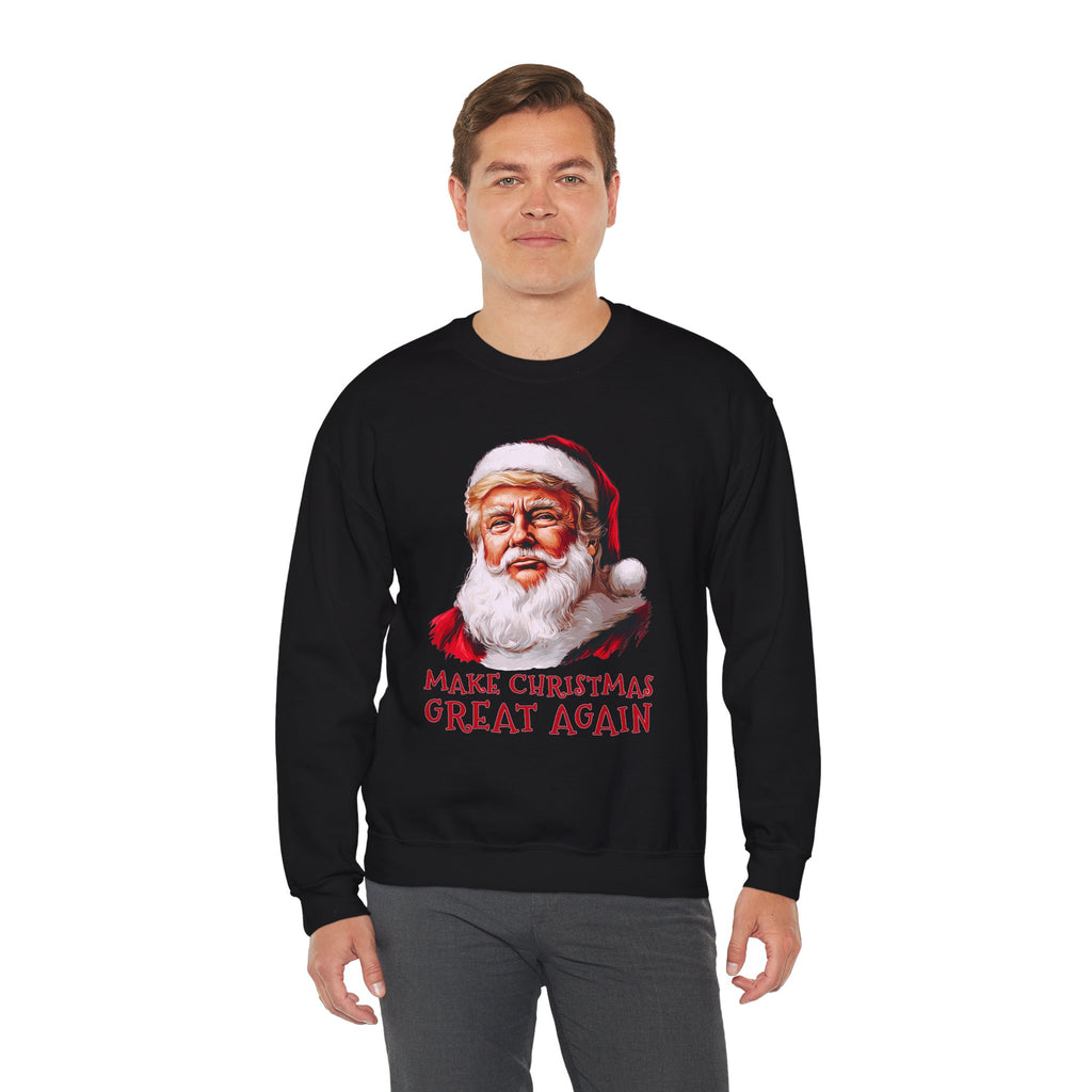 Trump Santa Face Illustration Make Christmas Great Again Sweatshirt