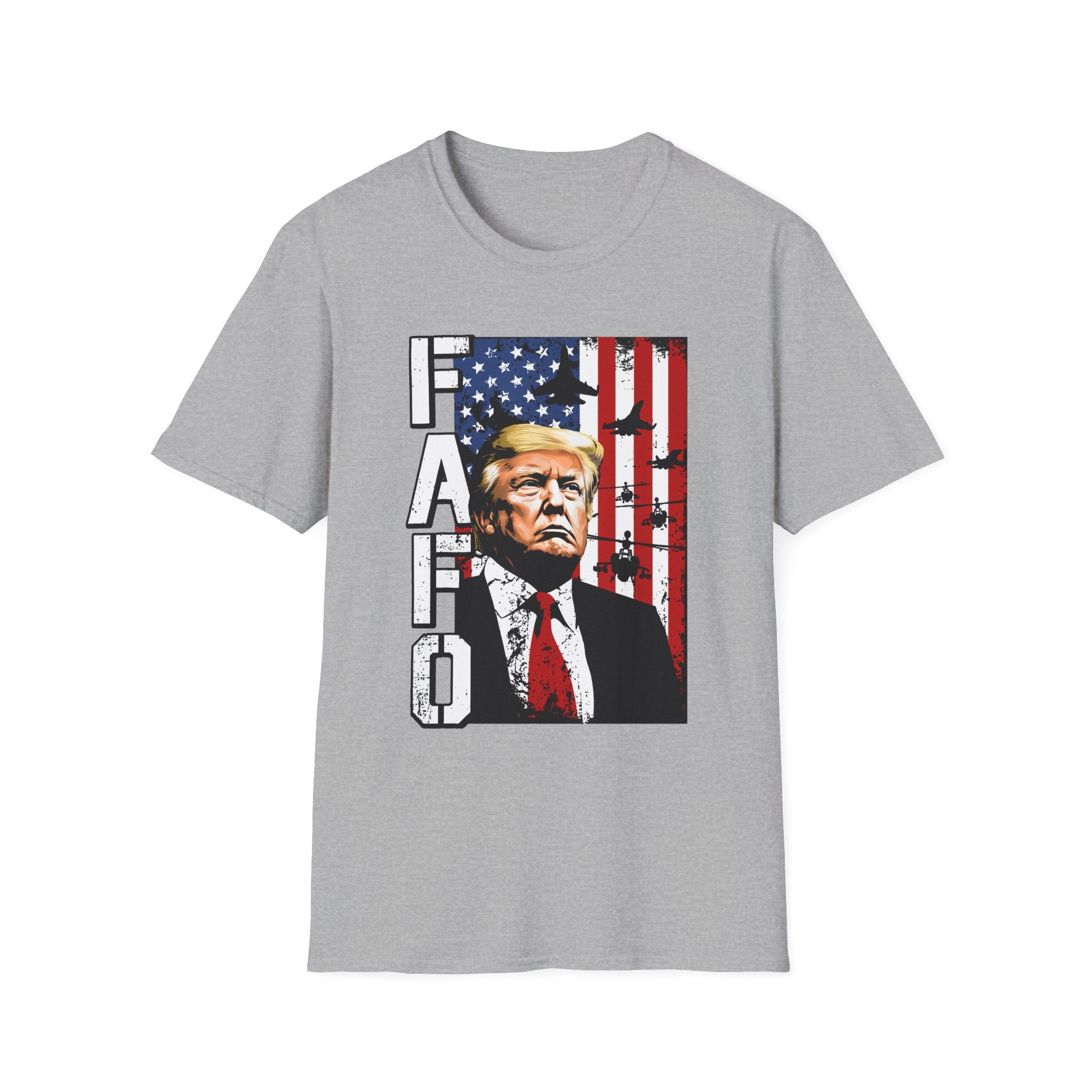 Trump Flag FAFO Graphic T-Shirt — MAGA Patriotic Portrait Tee