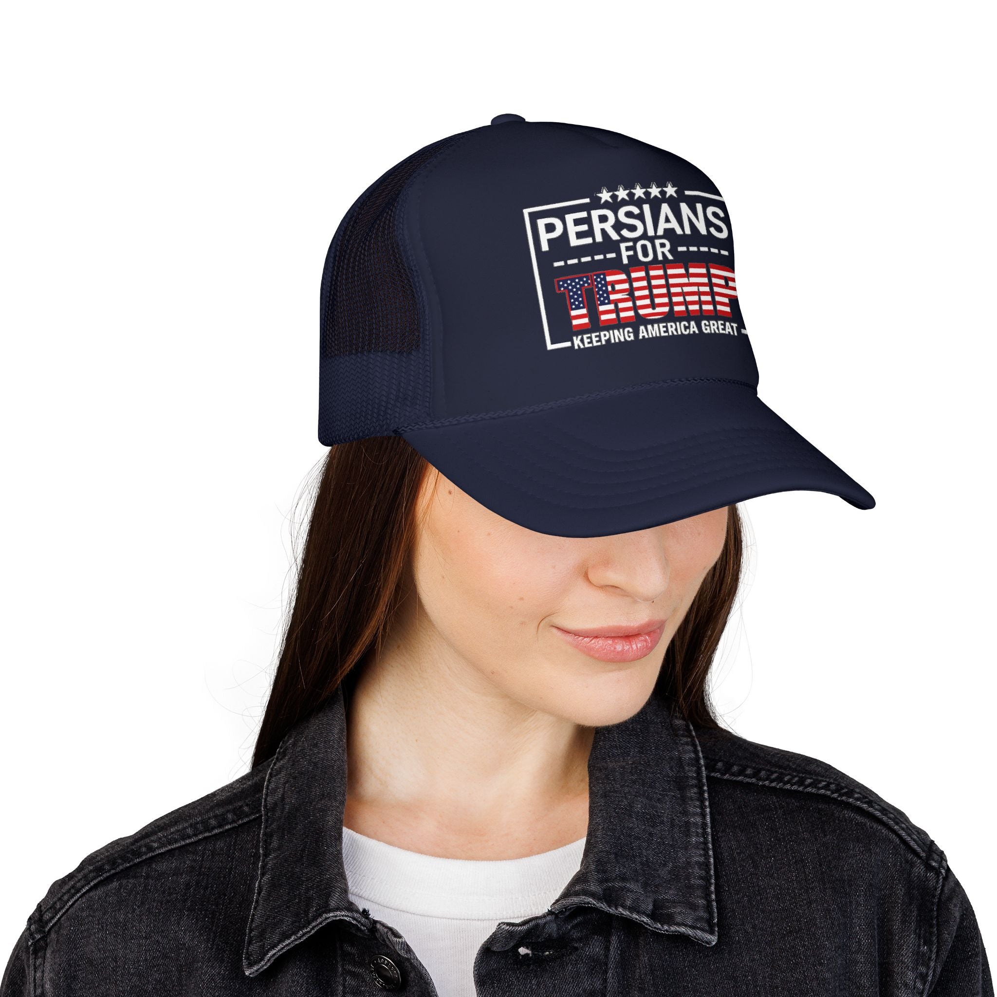 Trucker Hat — Persians for Trump "Keeping America Great" Mesh Cap #Iran #Persia #Trump