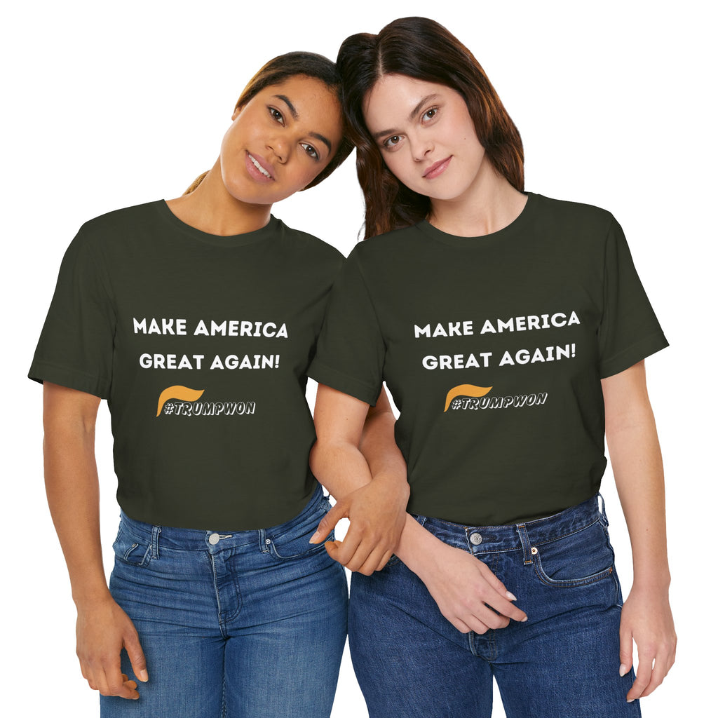 Make America Great Again #TrumpWon Mens Womans Jersey Short Sleeve Tee, Election Tee, Political Shirt, Patriotic Apparel, American Flag Clothing