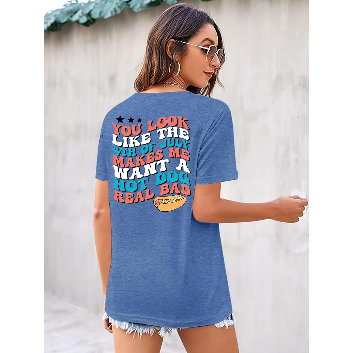 Flag Print T-Shirt for Women: Fun USA Printed Tee