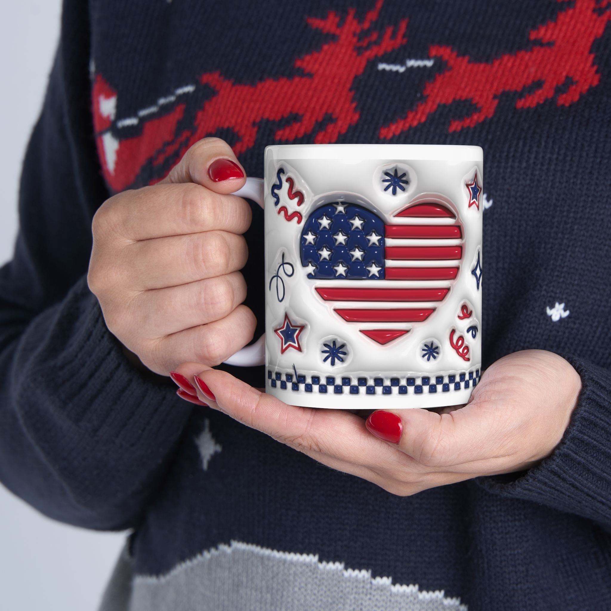 Im Still a Trump Girl, Patriotic Ceramic Mug, 4th of July Coffee Cup, Fun USA Mug, Star and Stripes Drinkware, Holiday Gift for Veterans