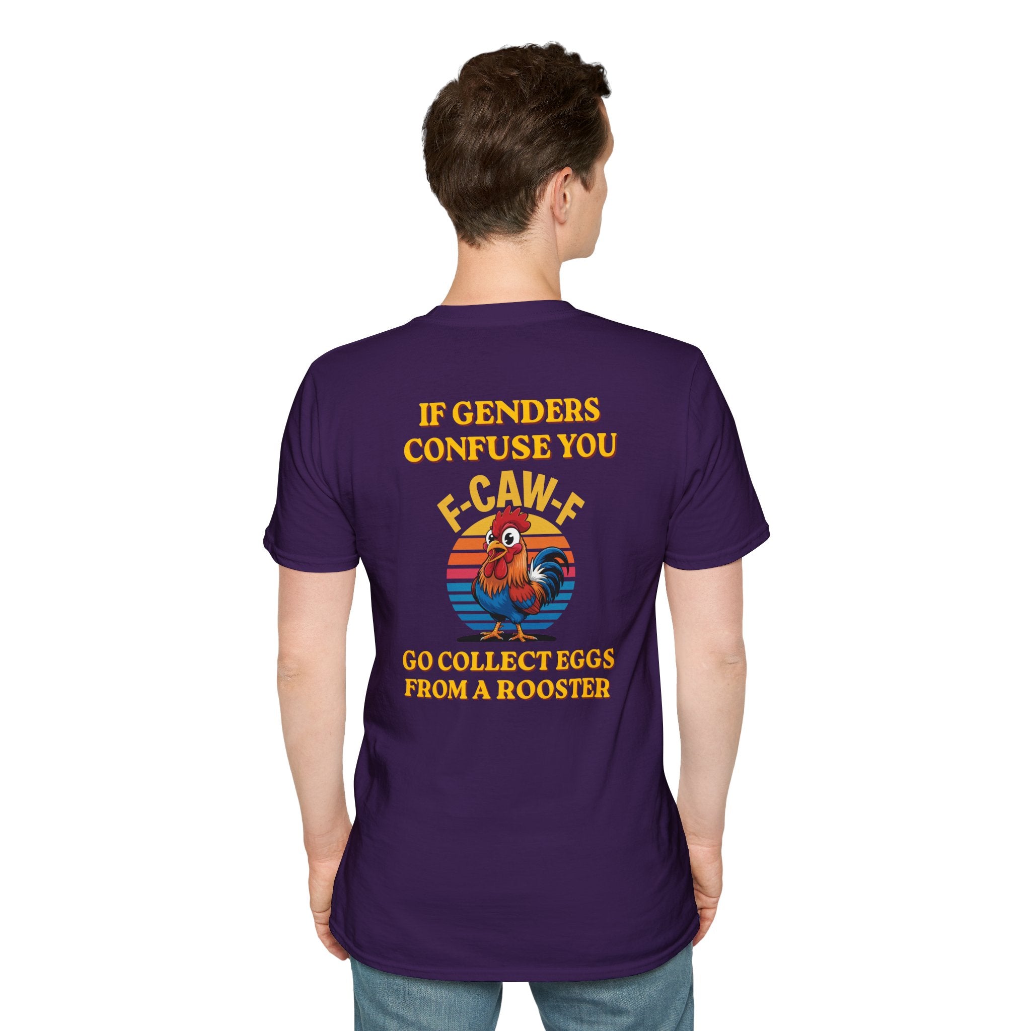If Genders Confuse You T-Shirt — Funny Rooster "F‑Caw‑F" Graphic Tee